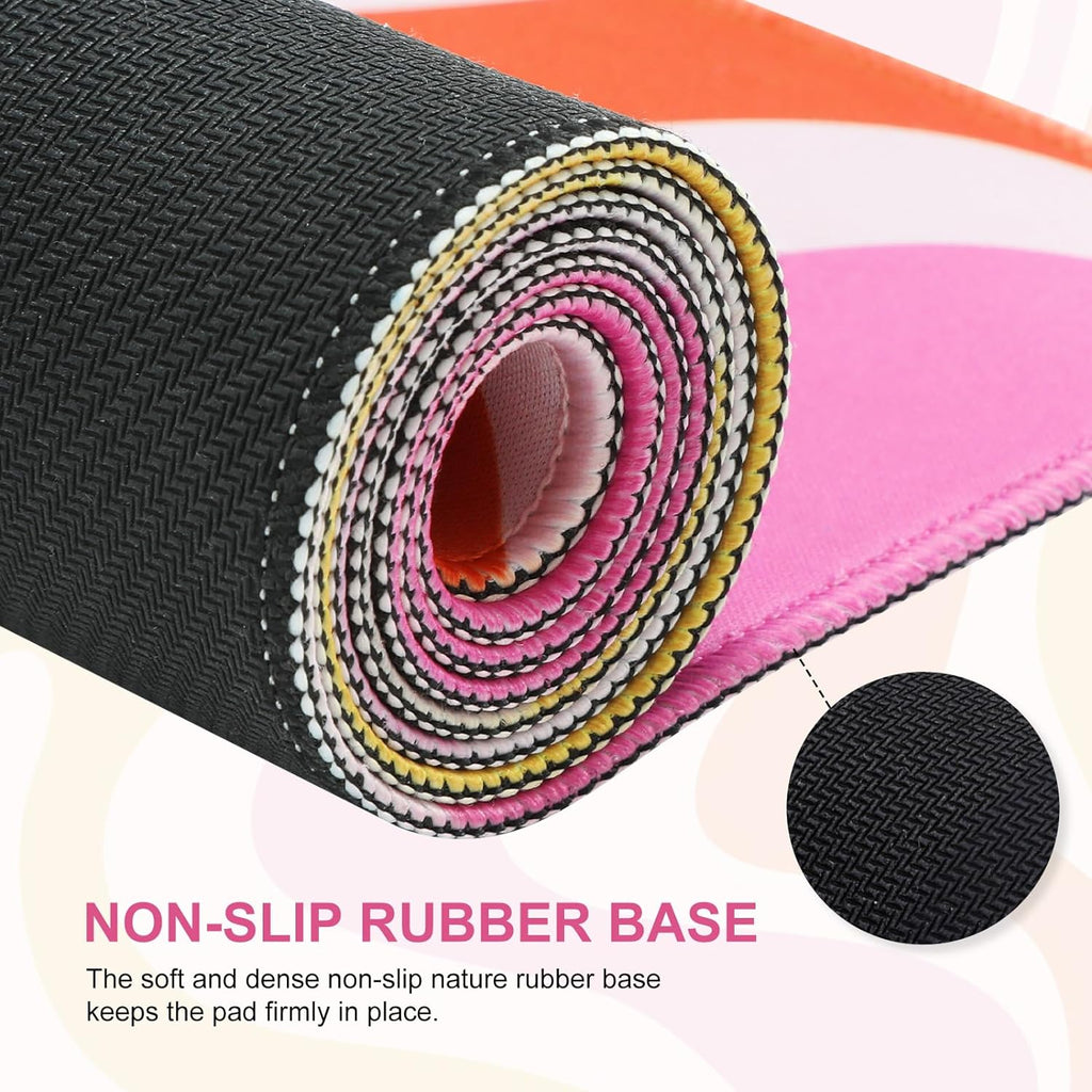 Pink Desk Mat Desktop, Computer Large Mouse Pad for Desk, Gaming Desk Pad Matt, Mousepad with Non-Slip Base, Cute XXL... - Image 4