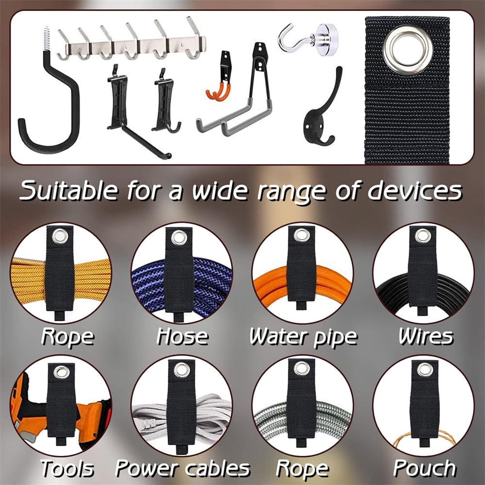 12 Pack Extension Cord Holder Organizer Large 13 Inch (Unfolded) Cable Strap Wrap Heavy Duty Hoop and Loop Hanger Org... - Image 4