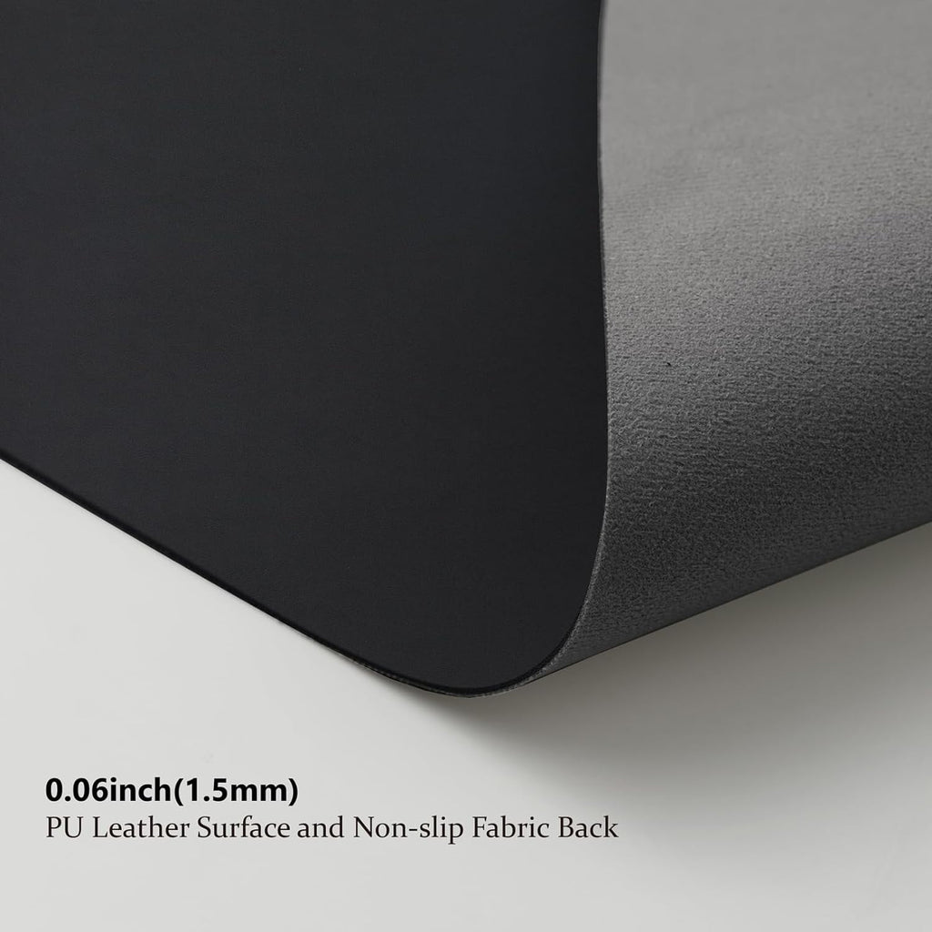 PU Leather Desk Pad,36x17 in Large Computer Desk Mat,Waterproof Non-Slip Desk Blotter Protector,black Big Keyboard Mo... - Image 3