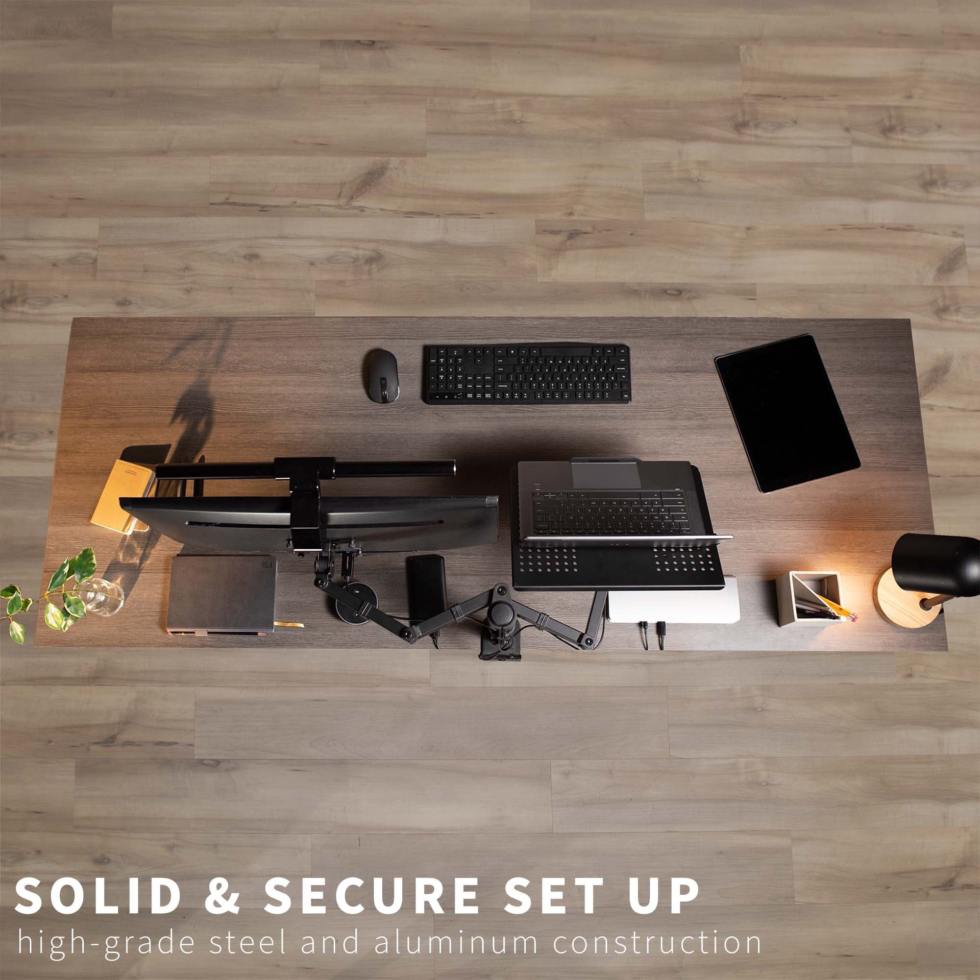 Laptop & Monitor Desk Mount Stand Black Adjustable fits 1 Screen up to 32" - Image 3