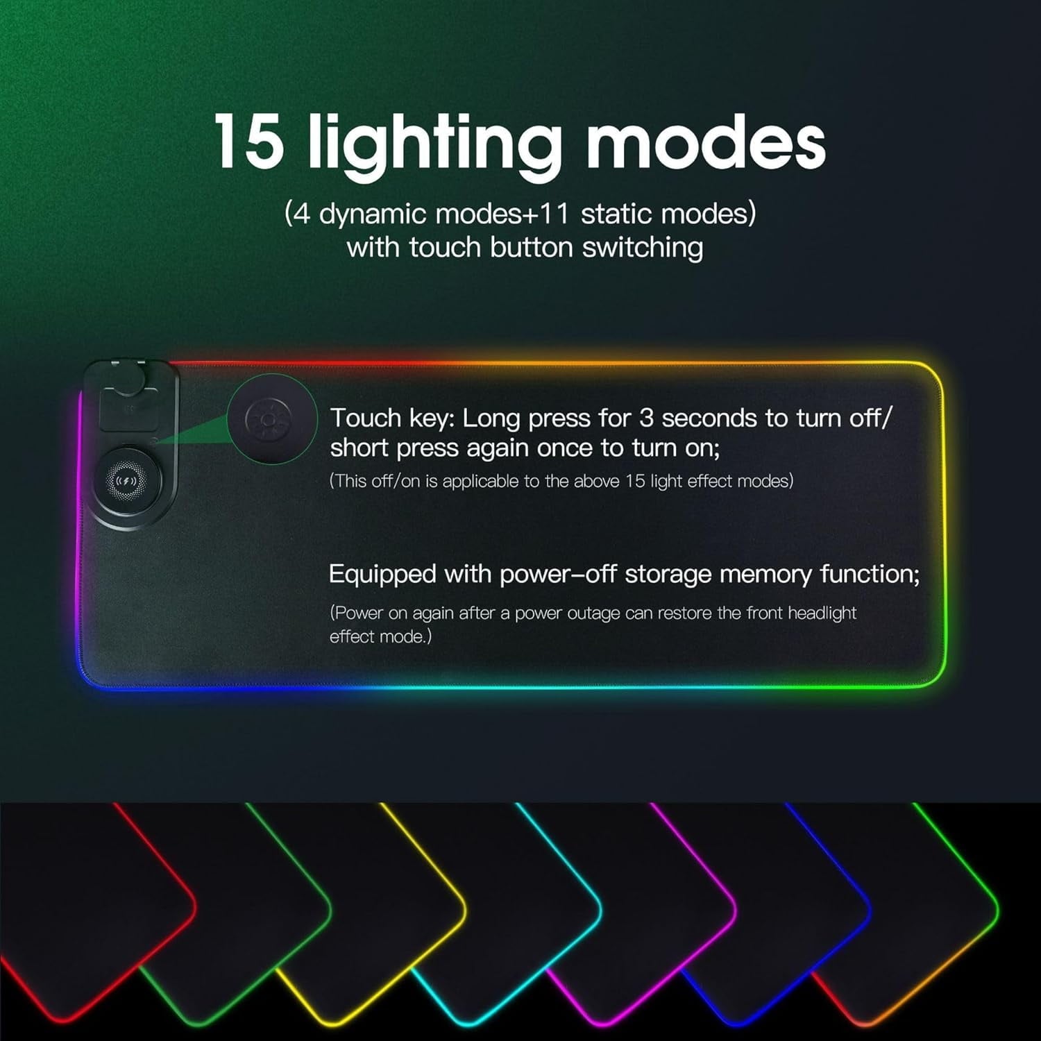 Wireless Charging Mouse Pad, RGB Gaming Desk Mat XXL with Magnetic Wireless Charging Phone Holder for Phone&iWatch&Ai... - Image 6
