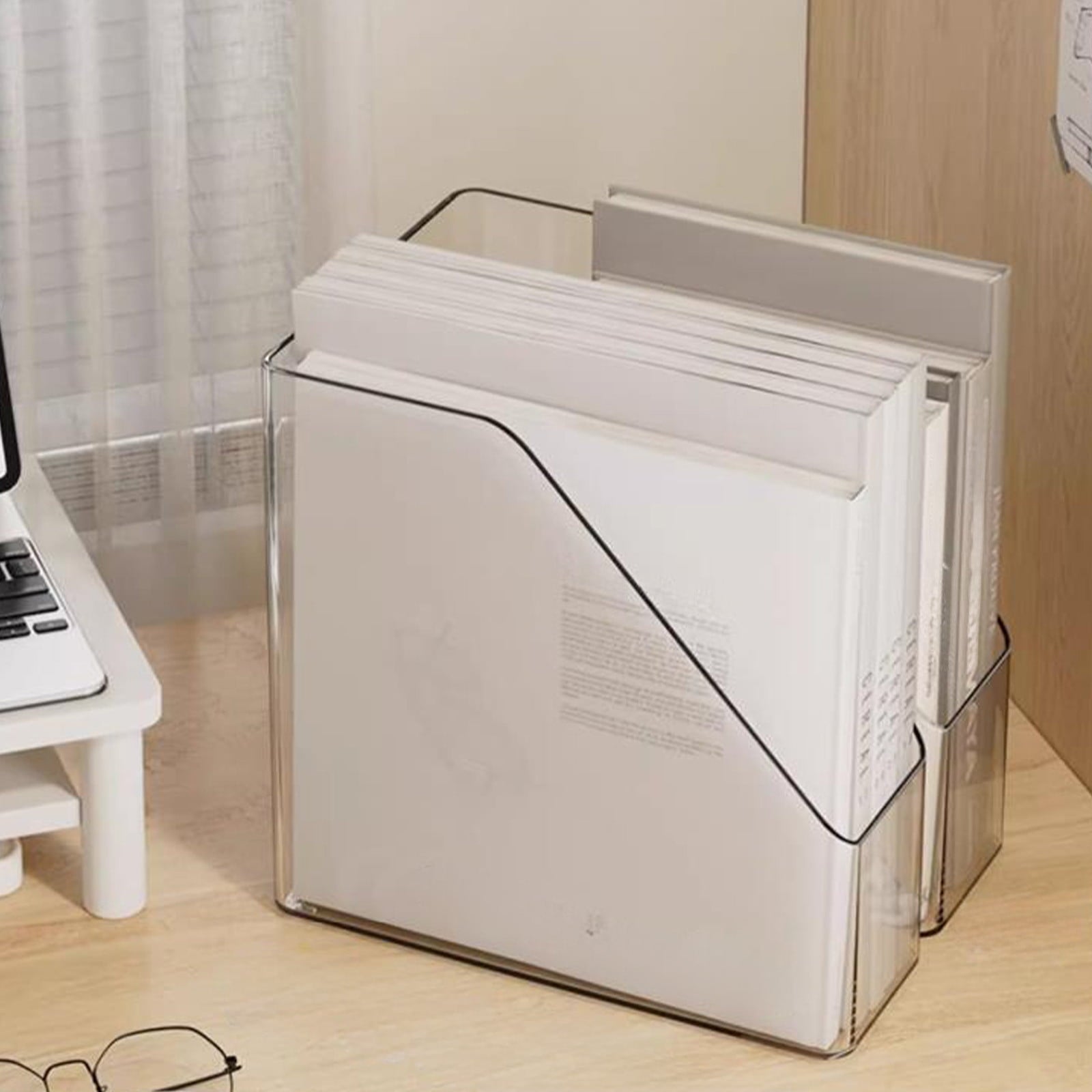 Under $5 Clear Acrylic Magazine File Holder Plastic Desk Organizer Vertical Magazine Rack Desk Folder Document Storag... - Image 4