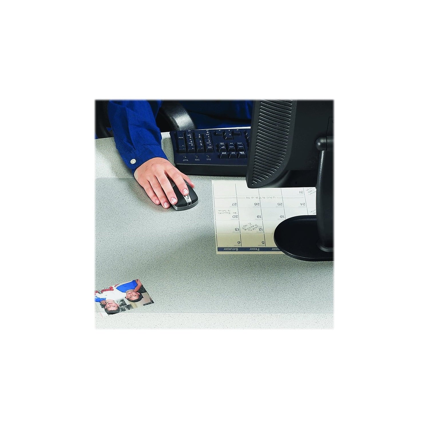 17" x 22" Krystal View Clear Antimicrobial Desk Pad Organizer with Microban, Clear - Image 4
