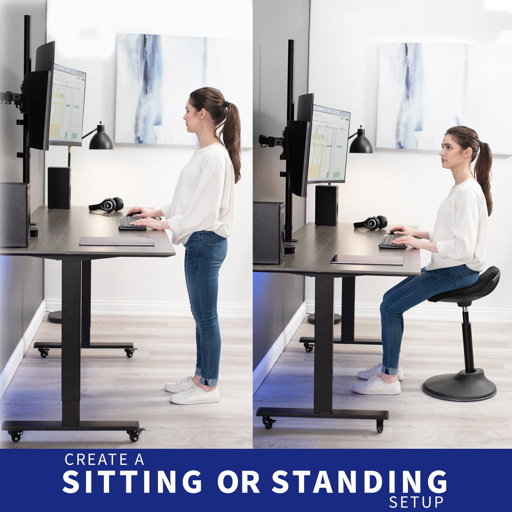 VIVO Dual Monitor Desk Mount Extra Tall Adjustable Stand for up to 32" Screens - Image 5