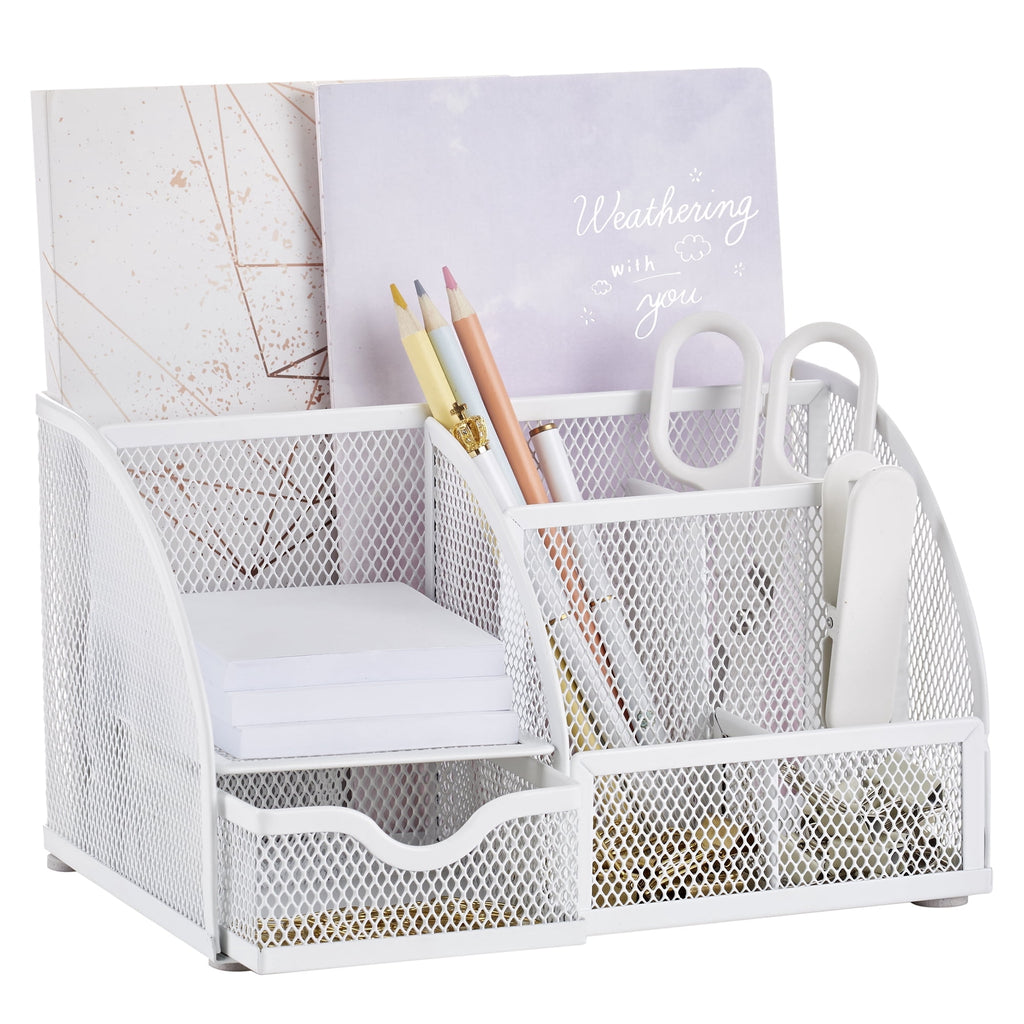 Wire Mesh Desk Organizer - White - Image 3