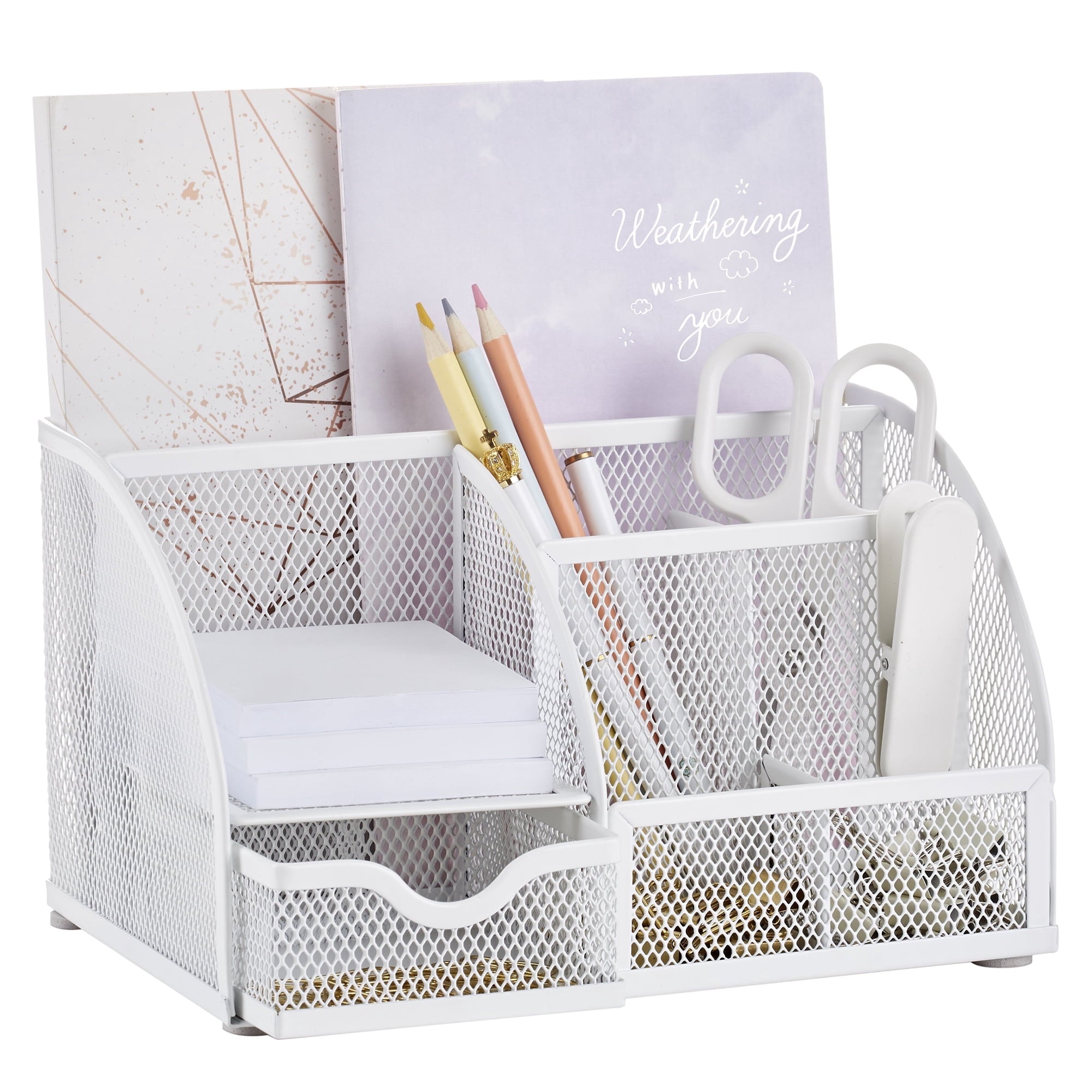Wire Mesh Desk Organizer - White - Image 3
