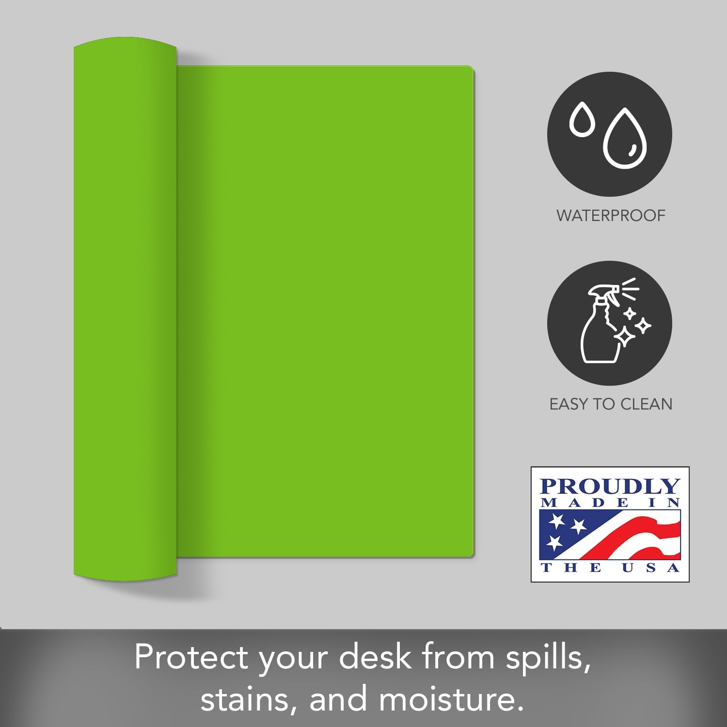 Large Lime Green Desk Protector Mouse Pad 32 x 16 - Image 2