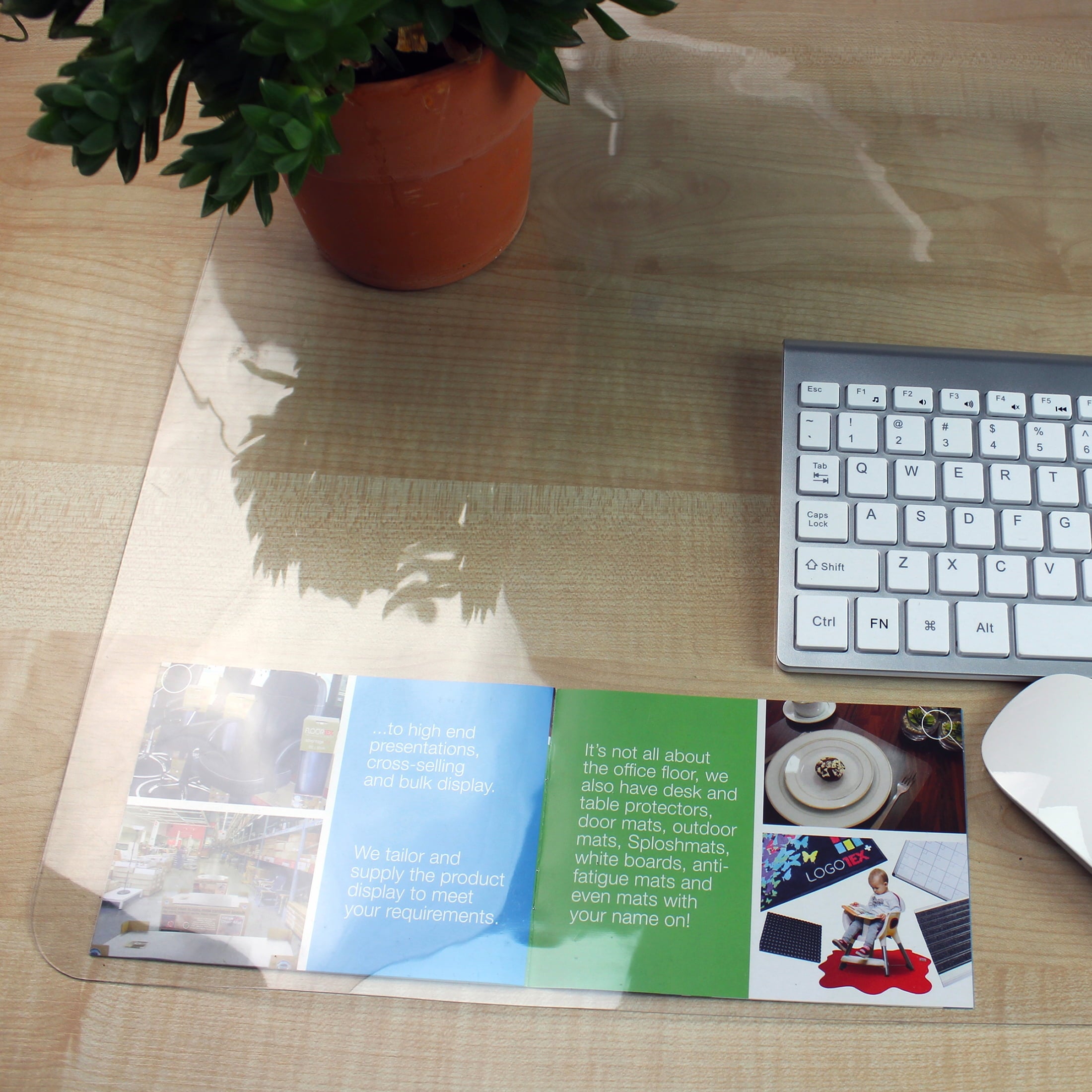 Crystal Clear Vinyl Rectangular Desk Pad - 19" x 24" - Image 6