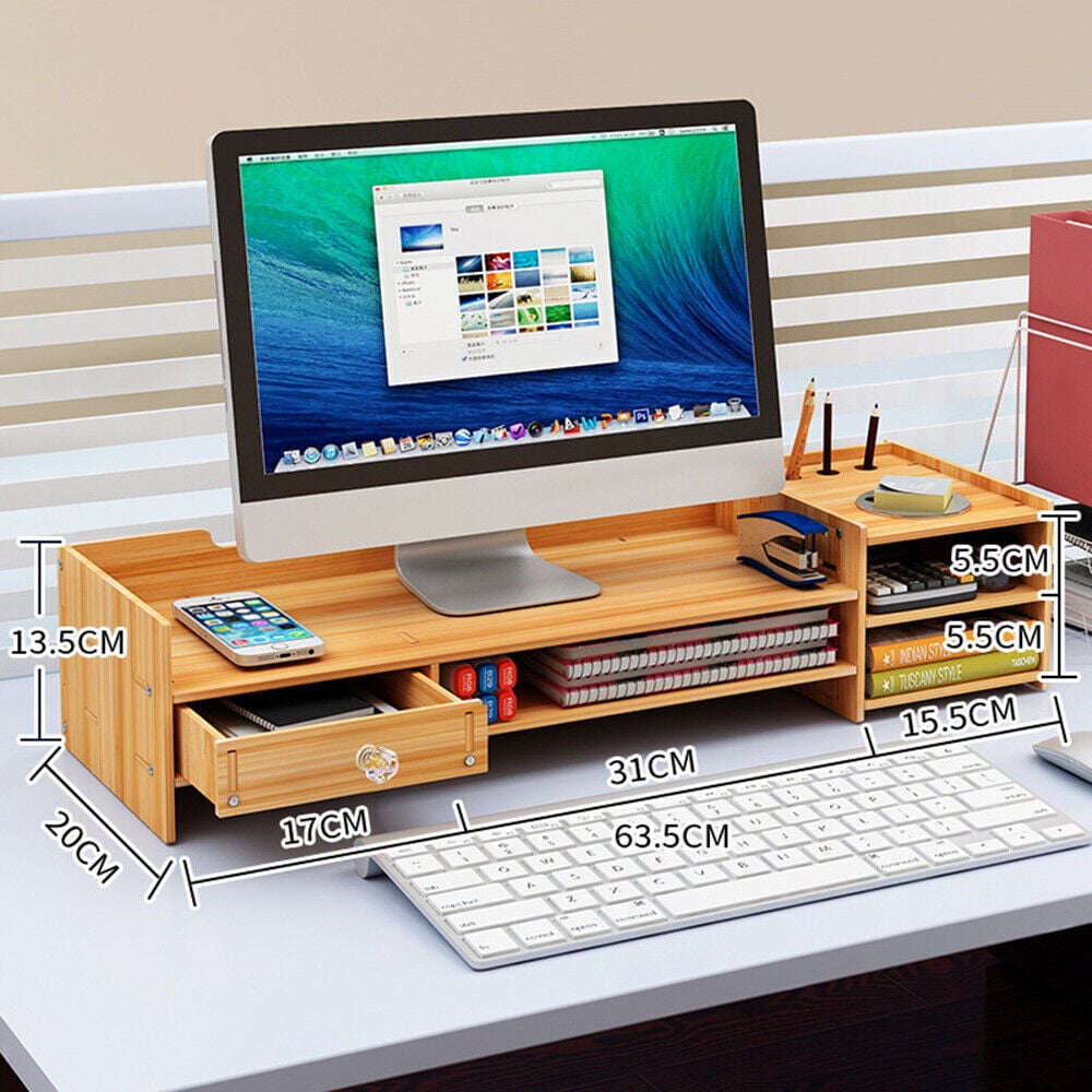 CHZIMADE Computer Desktop Monitor Stand Laptop TV Display Screen Computer Riser Shelf - Image 4