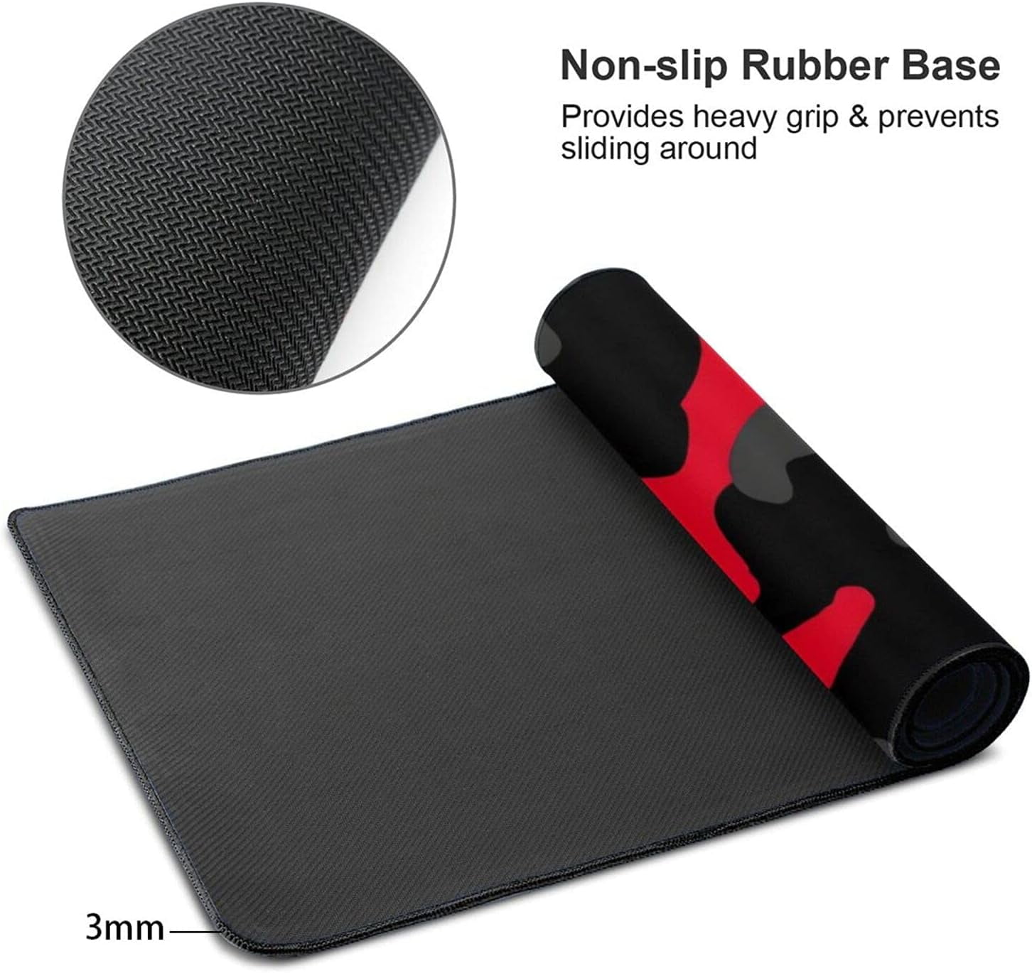 Red and Black Gaming Mouse Pad Large XL Desk Mat Camo Camouflage Long Extended Pads Big Mousepad Home Office Decor Accessories for Computer - Image 3