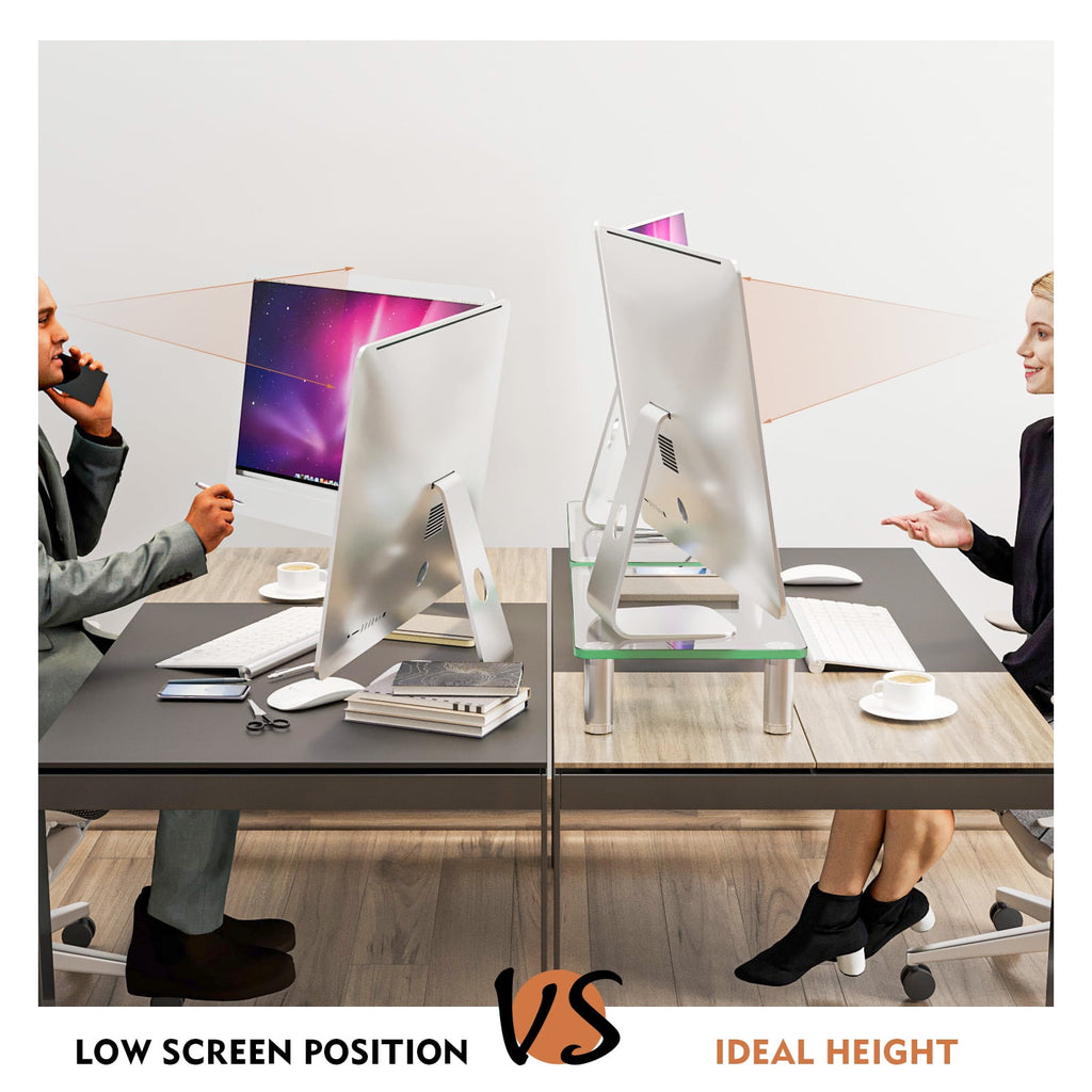 2 Pack Computer Monitor Riser with Height Adjustable Multi Media Desktop Stand for Flat Screen LCD LED TV, Laptop/Not... - Image 5