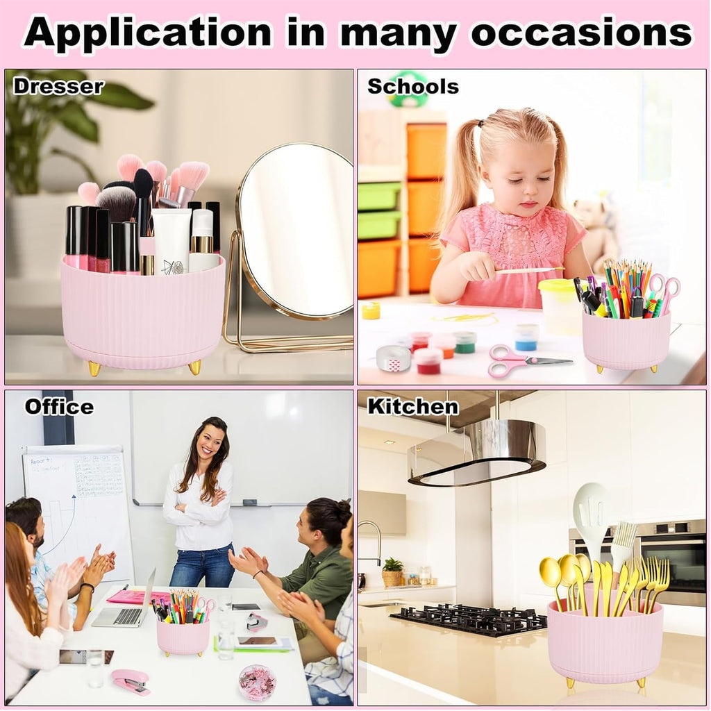 Desk Organizers and Accessories, 10 Pcs Set with 360-Degree Rotating Pen Holder, Tape Dispenser, Stapler, Staple Remover, 1000 Staples, Tape - Image 6