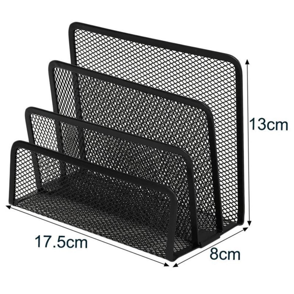 Metal Letter Tray,Simple Houseware Mesh Desk Organizer, Strengthen Tray,Letter Rack with 3 Compartments, Black - Image 5