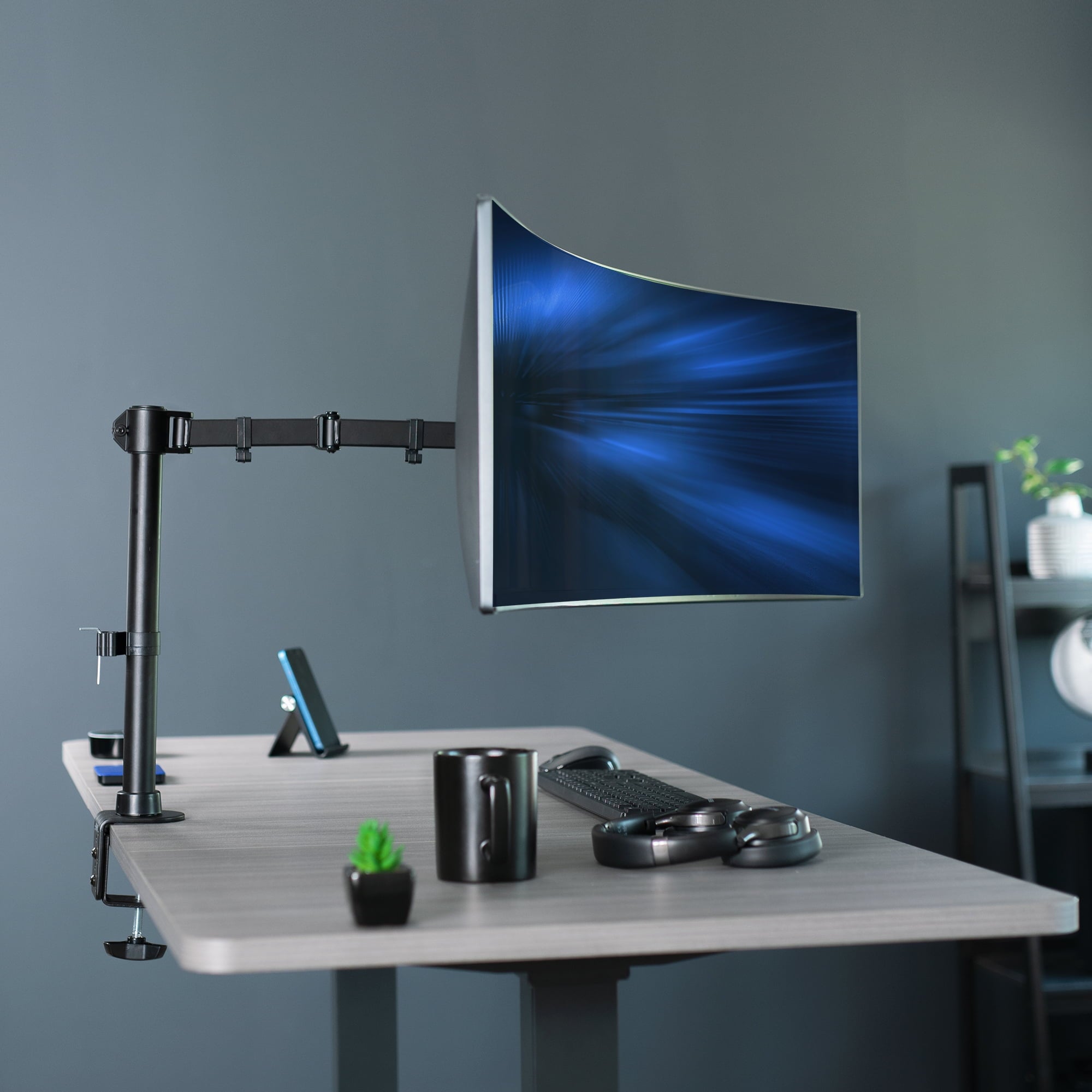 Single Ultrawide Monitor Desk Mount, Adjustable Stand for Screens up to 45" - Image 2