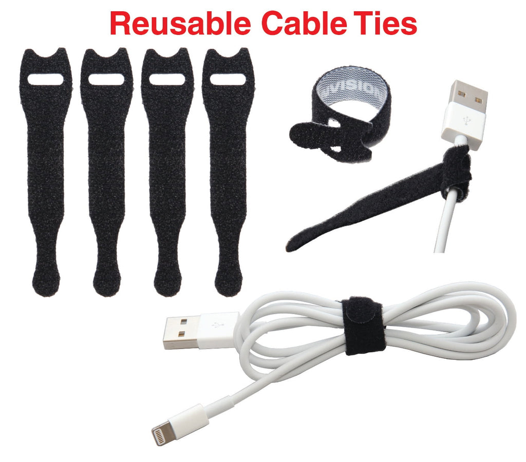 Heaviest Cable Organizer on the Market! Compact Weighted Desktop Cord Holder (Black) ENVISIONED - Image 4