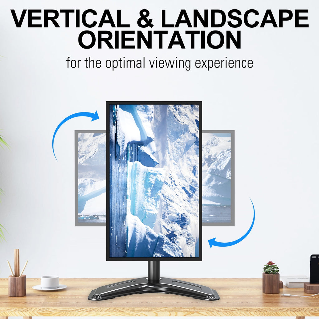 Single Monitor Stands Fits 13'' to 32'' Screen, Freestanding Monitor Mount for Desk, VESA 75x75 100x100, up to 17.6lbs - Image 6