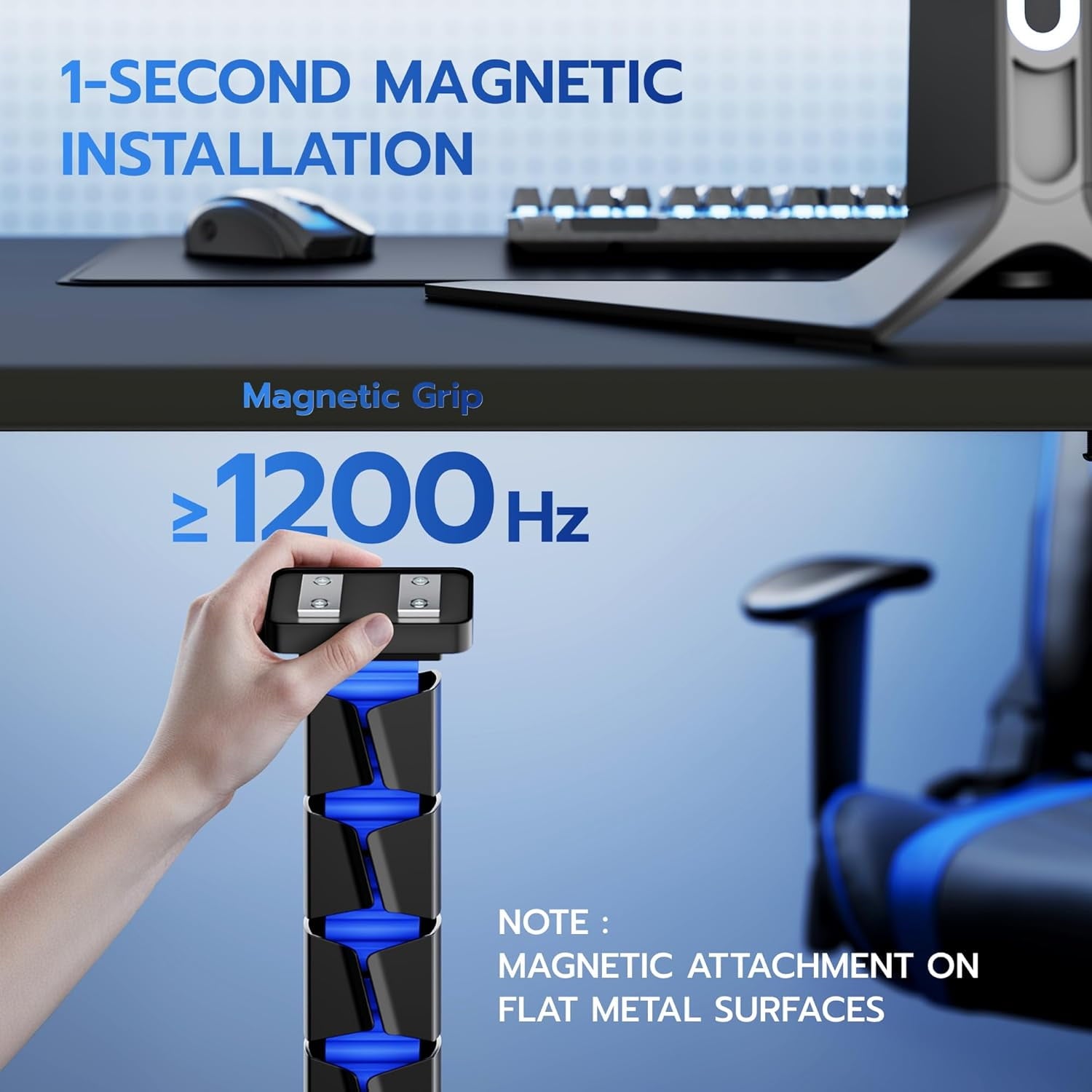 Under Desk Cable Management Spine, Magnetic Vertebrae Cable Management for Standing Desk, Length Adjustable Cord Orga... - Image 3
