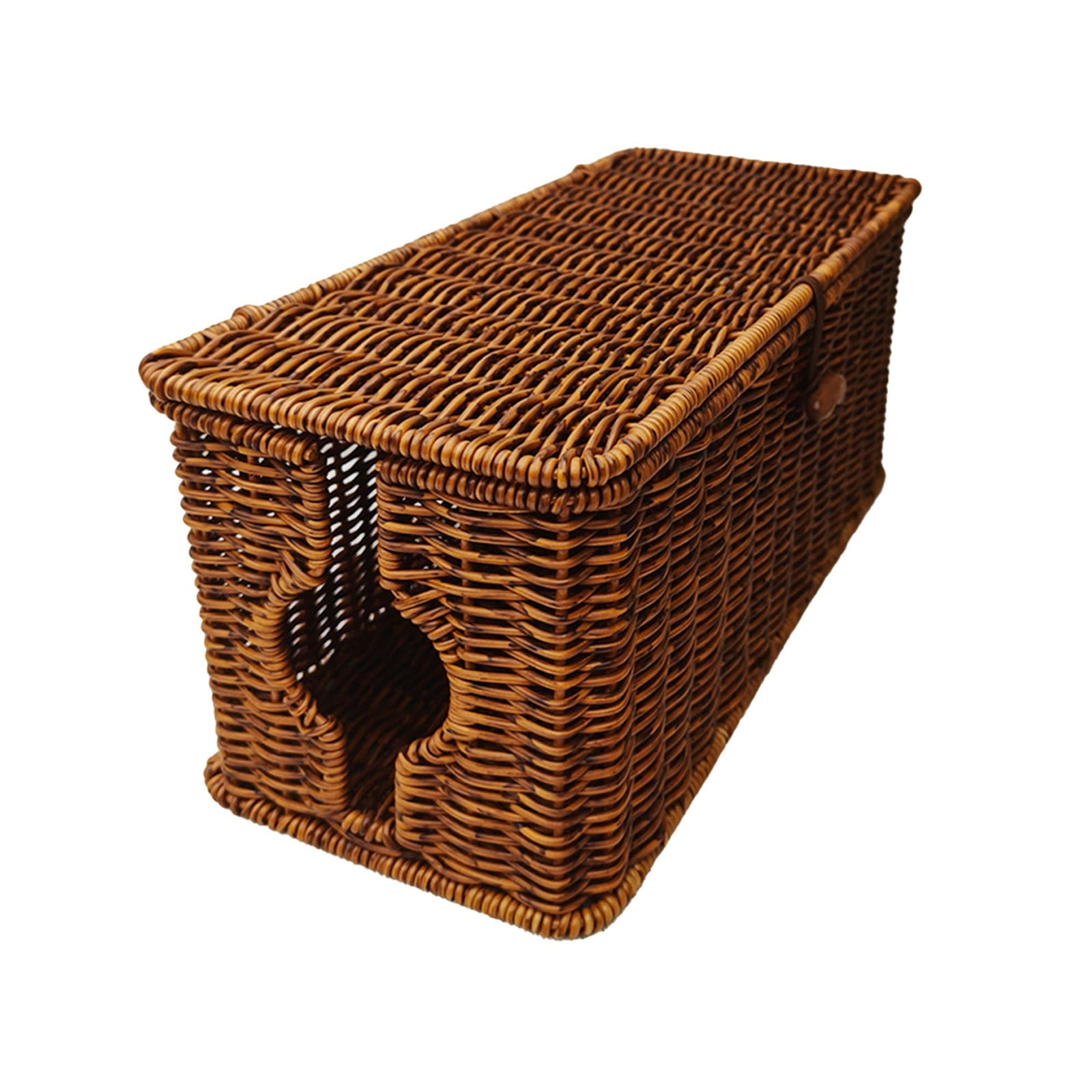 Storage Basket Handmade Cable Management Box Stylish & Functional Cable Organizer Slots For Home & Office TV Wires Computer Router USB Hub & - Image 2