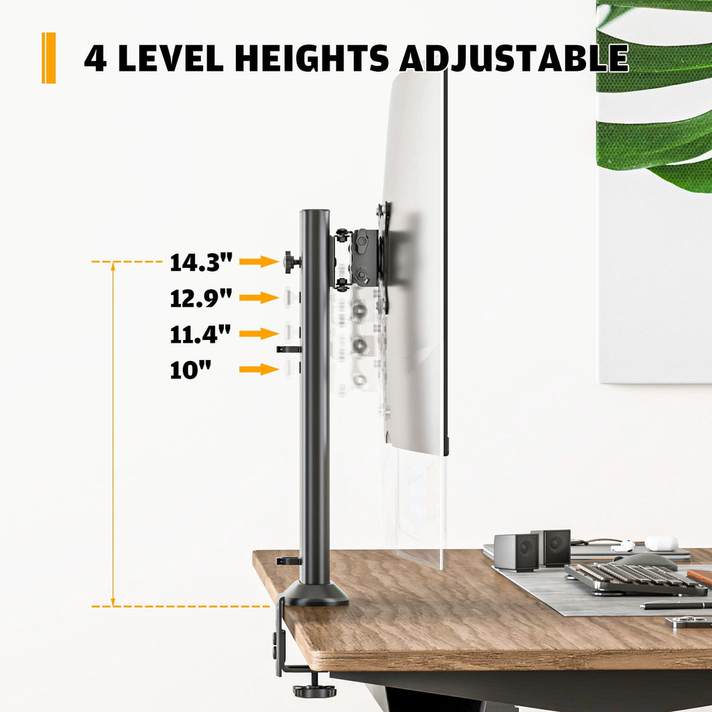 Single Desk Monitor Arm Mount Stand Fit for 13 inch to 32 inch Flat Curved Computer Screen with Swivel, Height Adjust... - Image 4
