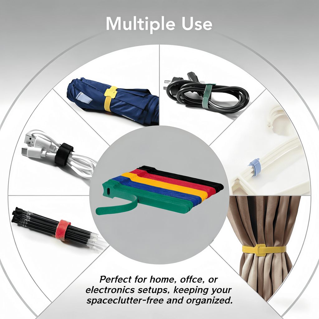 300 Pcs Cord Wraps,Cable Organizers,Adjustable Cord Management Ties for Charging Cords & Electrical Cords,Reusable Mu... - Image 4