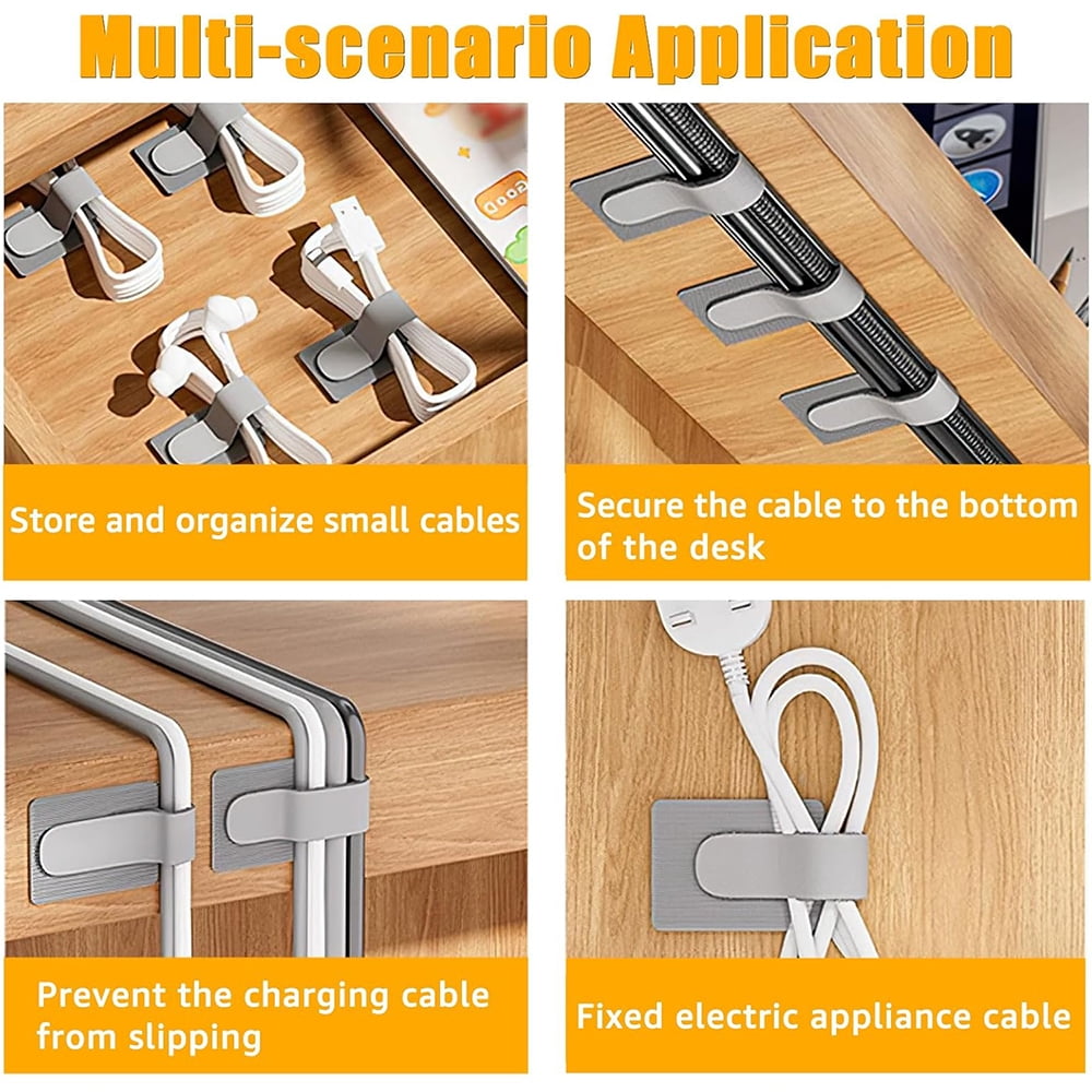 and Loop Cable Straps, Cable Management Under Desk, Self Adhesive Cable Ties, Reusable Wire Organizers for Cords, Adj... - Image 6