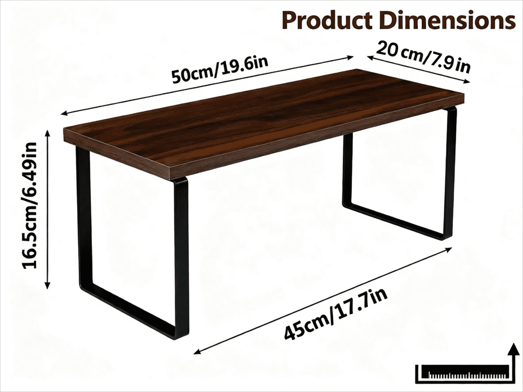 1 Pack Monitor Stand Riser, Wood Desk Storage Organizer for Office Laptop, Computer, Antique Brown - Image 2