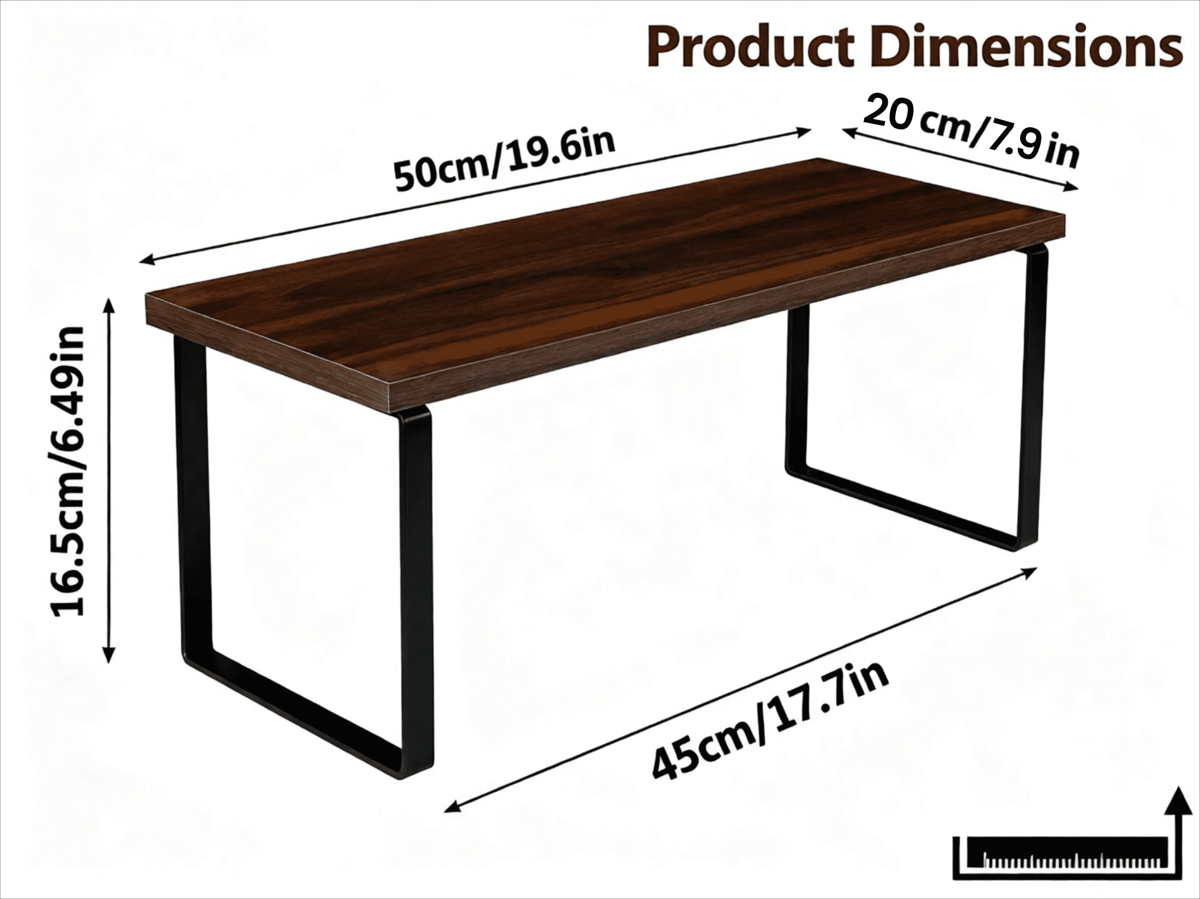 1 Pack Monitor Stand Riser, Wood Desk Storage Organizer for Office Laptop, Computer, Antique Brown - Image 2