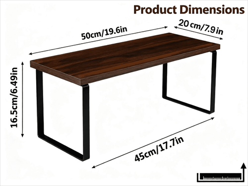 1 Pack Monitor Stand Riser, Wood Desk Storage Organizer for Office Laptop, Computer, Antique Brown - Image 2