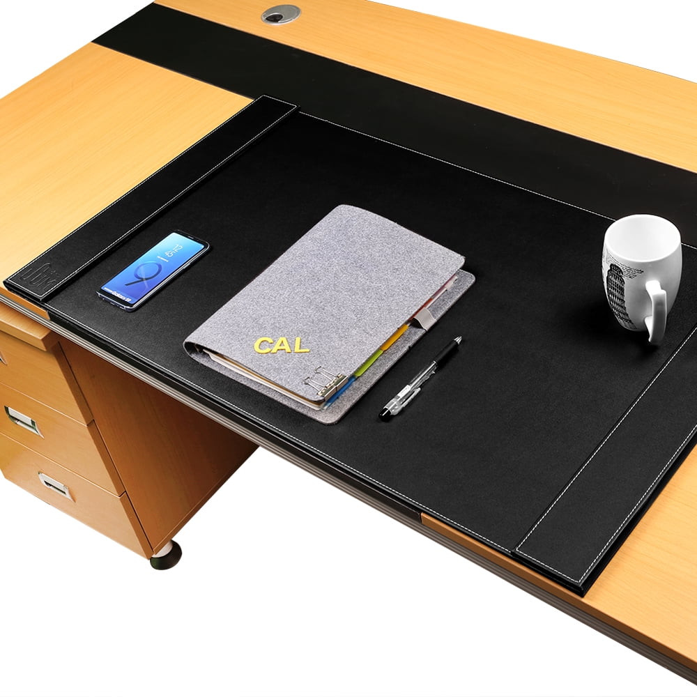 SUM Edge Series Hard Surface Stationary Vegan Leather Office Table top Desk Pad 34 x 20 for Desktops or Laptops - Image 4