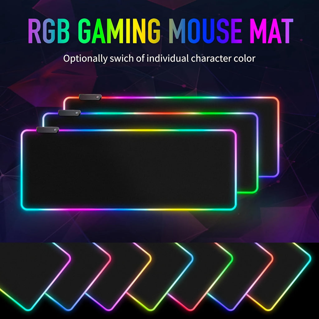 LED Mouse Pad 35.4x15.7 inch, Large RGB Glow Gaming Mouse Pad for Computer Keyboard, 12 Cool Lighting Modes, Anti-Sli... - Image 4
