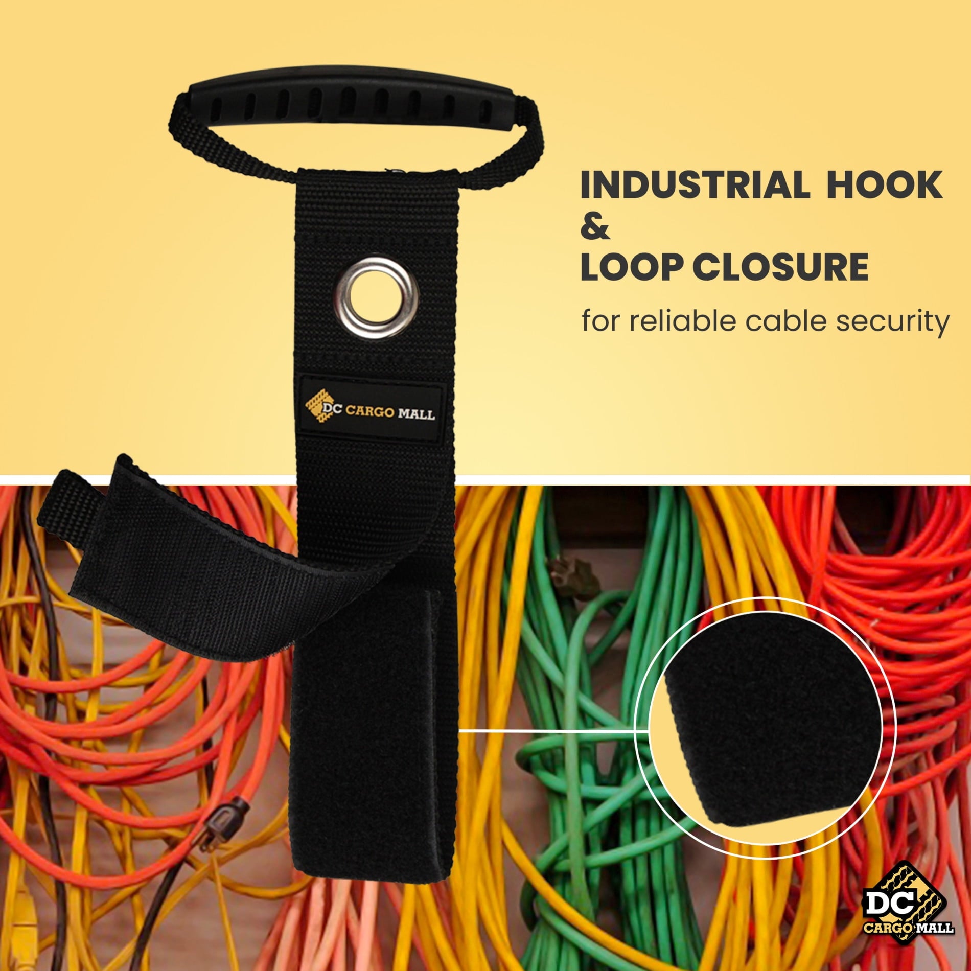 "4-pack, Extension Cord Organizer for E-Track – Keep Cords, Cables, and Hoses Organized On E-Track - 17” Hook & Loop ... - Image 6