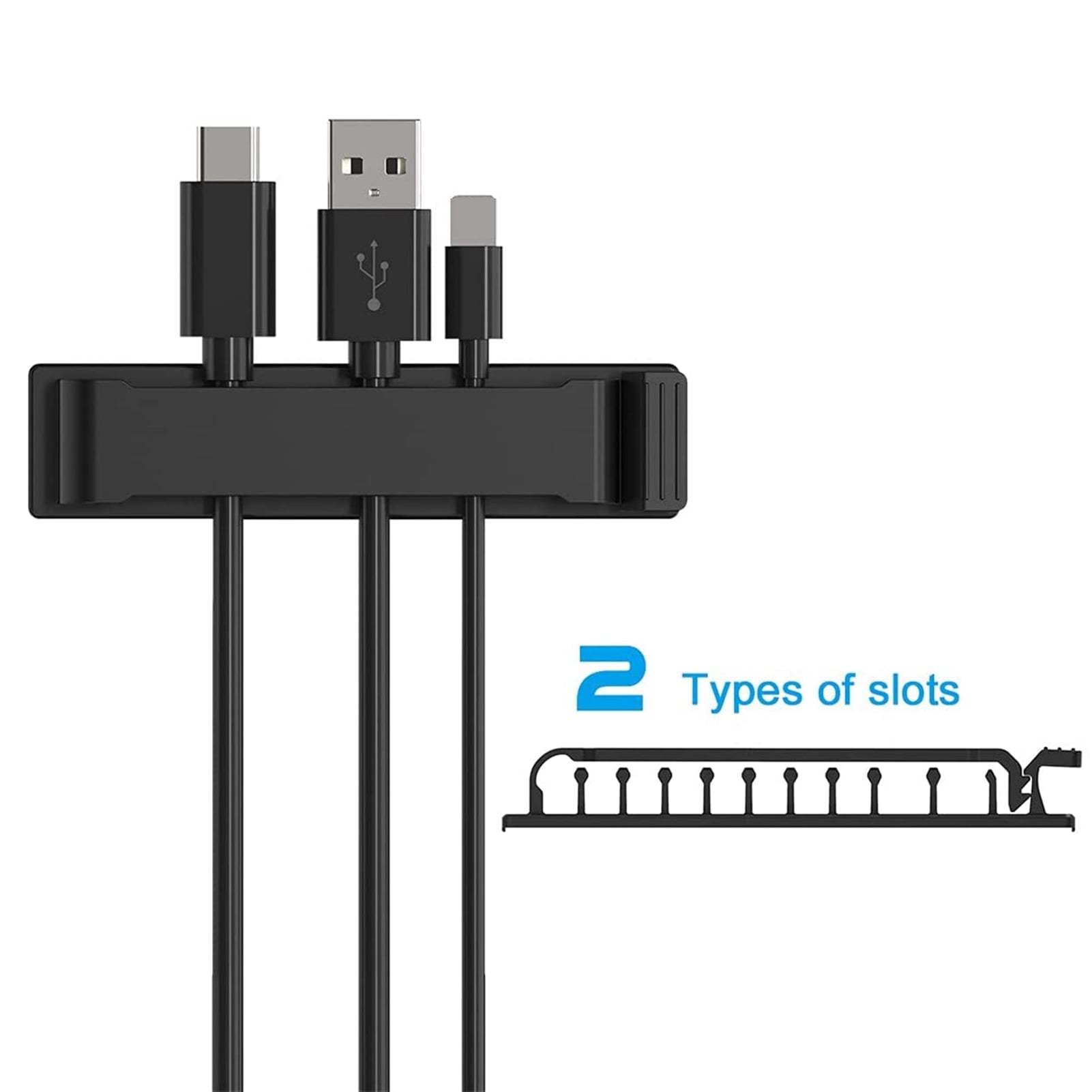 Cable Organizers Self Adhesive Wall Mounted Saving Space Cable Manage Multipurpose Wire Clamps,Black - Image 5