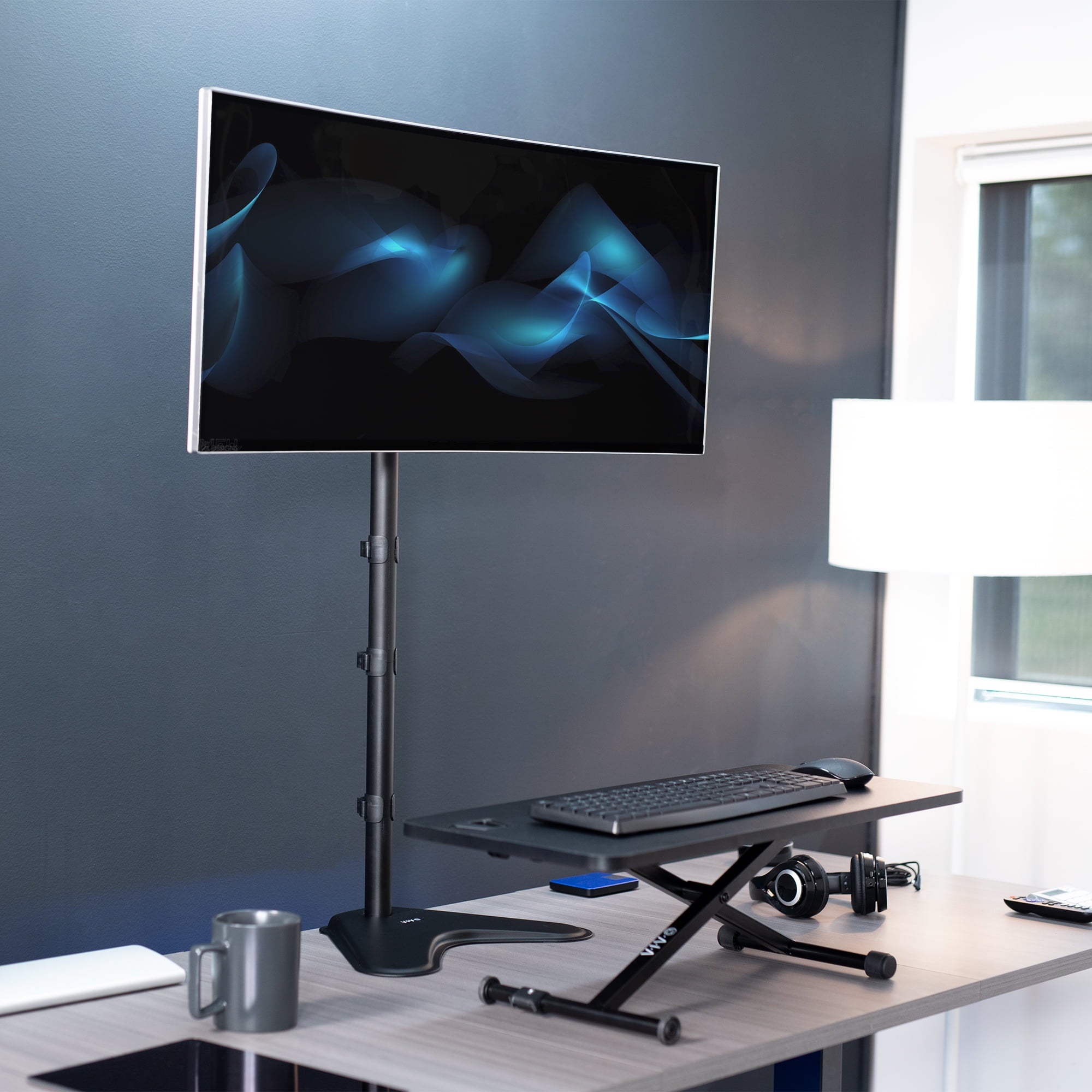 Extra Tall Single Monitor Adjustable Desk Stand for 1 Screen 13" to 27" - Image 2