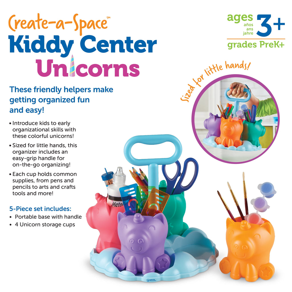 Create-a-Space Kiddy Center Unicorns - Art and Craft Organizer for Kids Ages 3+ Classroom and Desk Organizer - Image 5