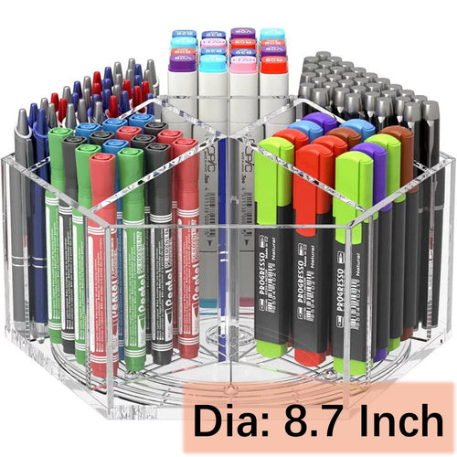 Acrylic Pen Holder Pencil Organizer, 360-Degree Rotating Pencil Holder, Crayon Organizer Marker Holder Caddy Art Supp... - Image 2