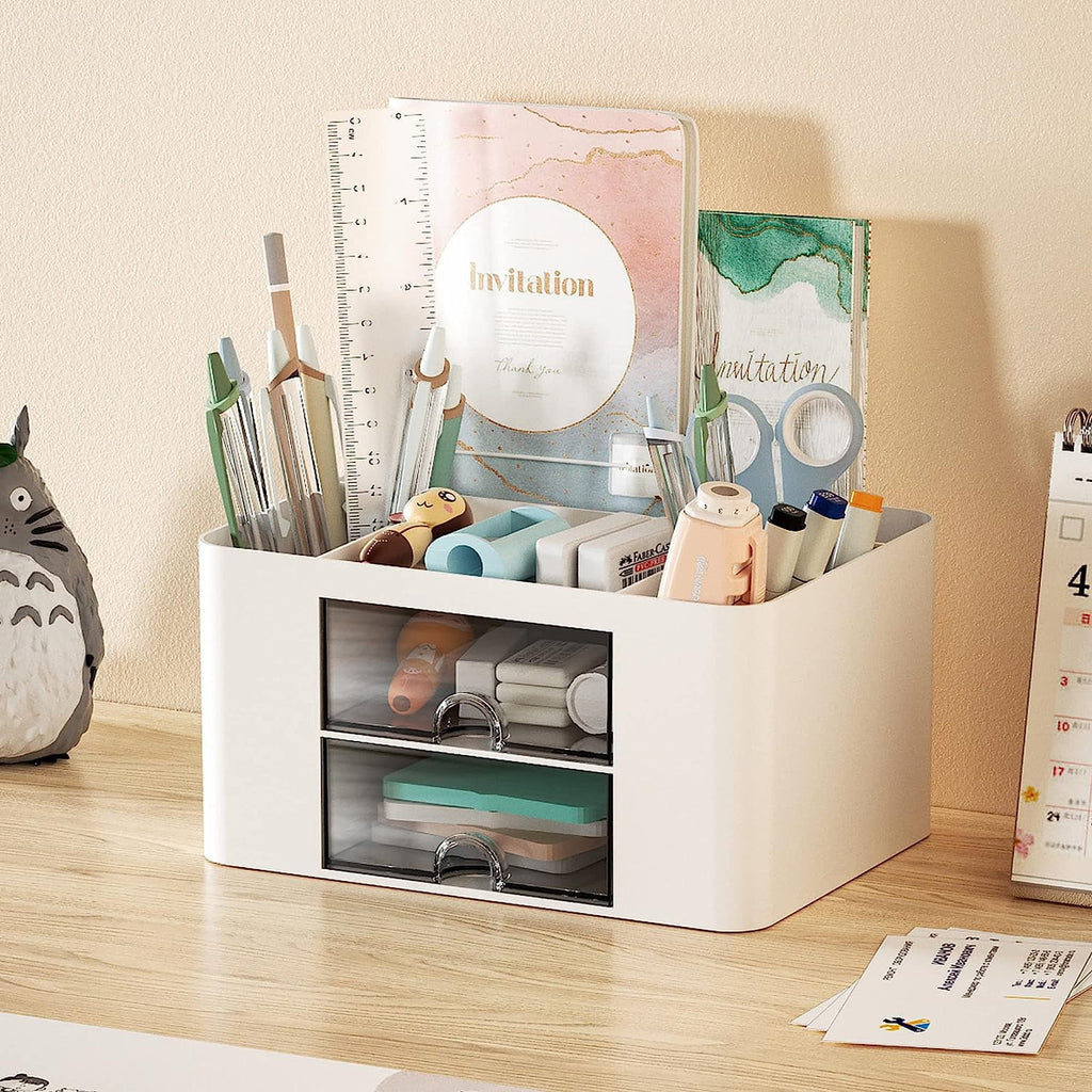 with 2 Drawer, Multi-Functional cil Holder for Desk, Desk s and Accessories with 5 Compartments + Drawer for Office A... - Image 4