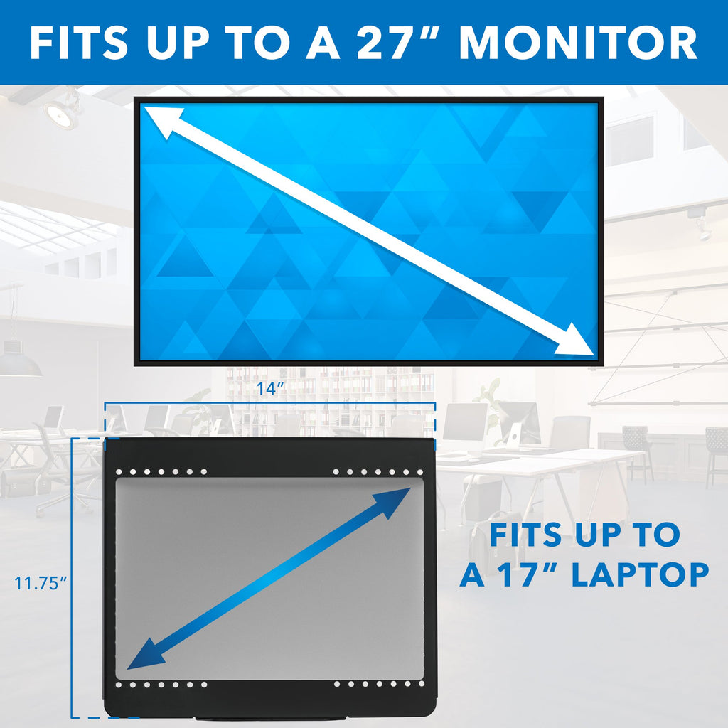 Monitor Mount and Desk Stand with Laptop Holder | Fits 17"-27" Computer Screens - Image 3