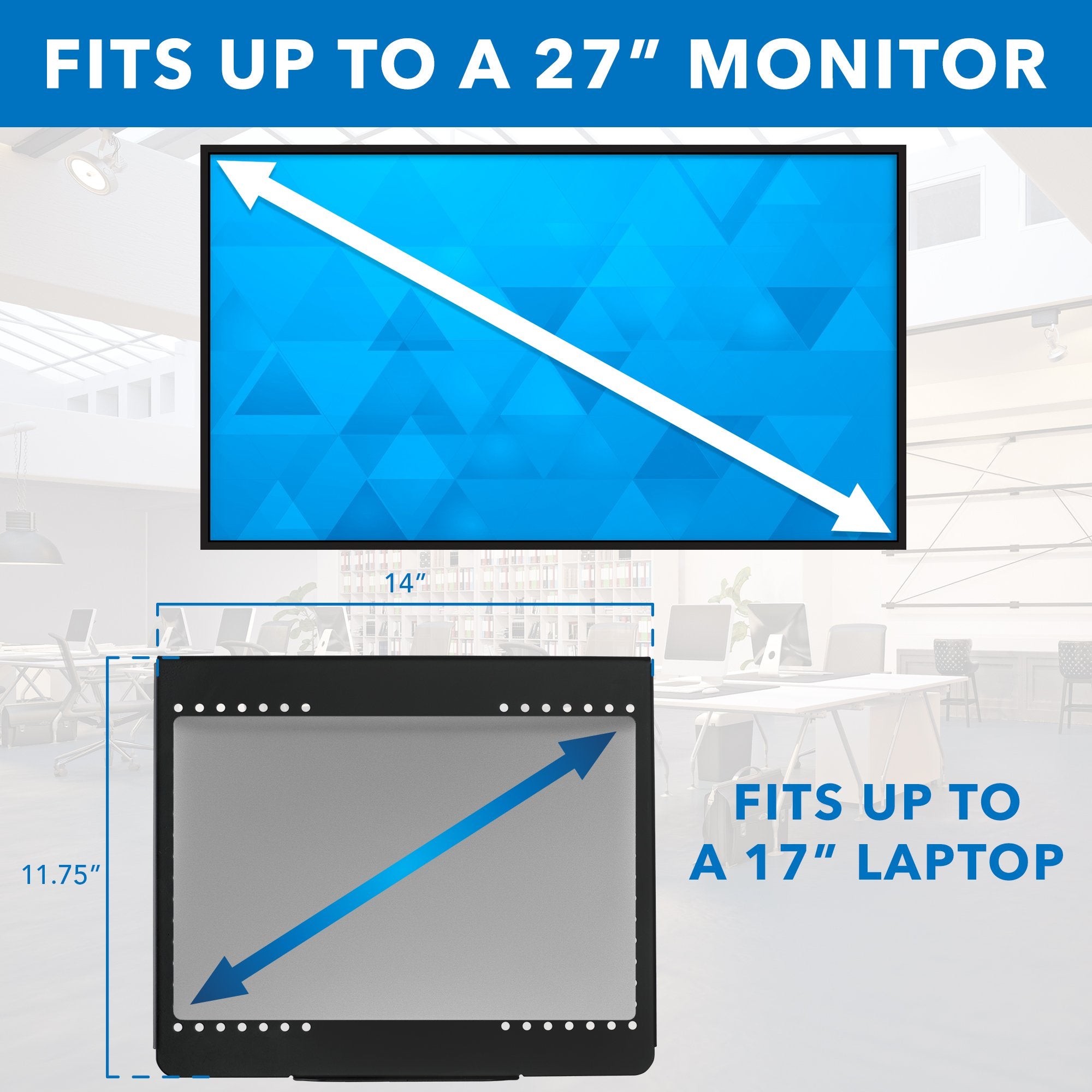 Monitor Mount and Desk Stand with Laptop Holder | Fits 17"-27" Computer Screens - Image 3