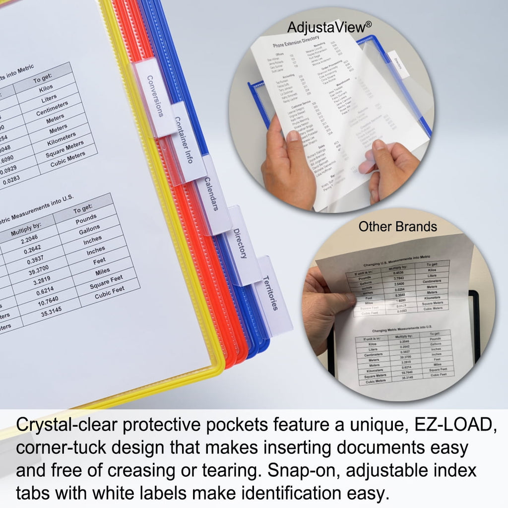 Ultimate Office AdjustaView 10-Pocket Desk Reference Organizer with Supplies Storage Base and EZ-Load Pockets to Hold 20 Sheets of Paper, In - Image 5