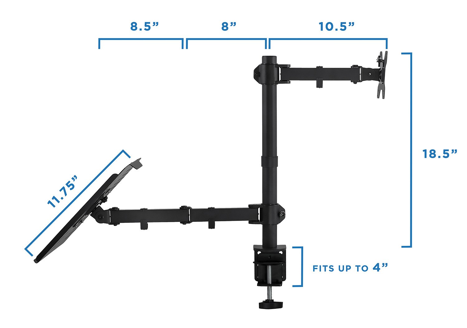 Monitor Mount and Desk Stand with Laptop Holder | Fits 17"-27" Computer Screens - Image 4