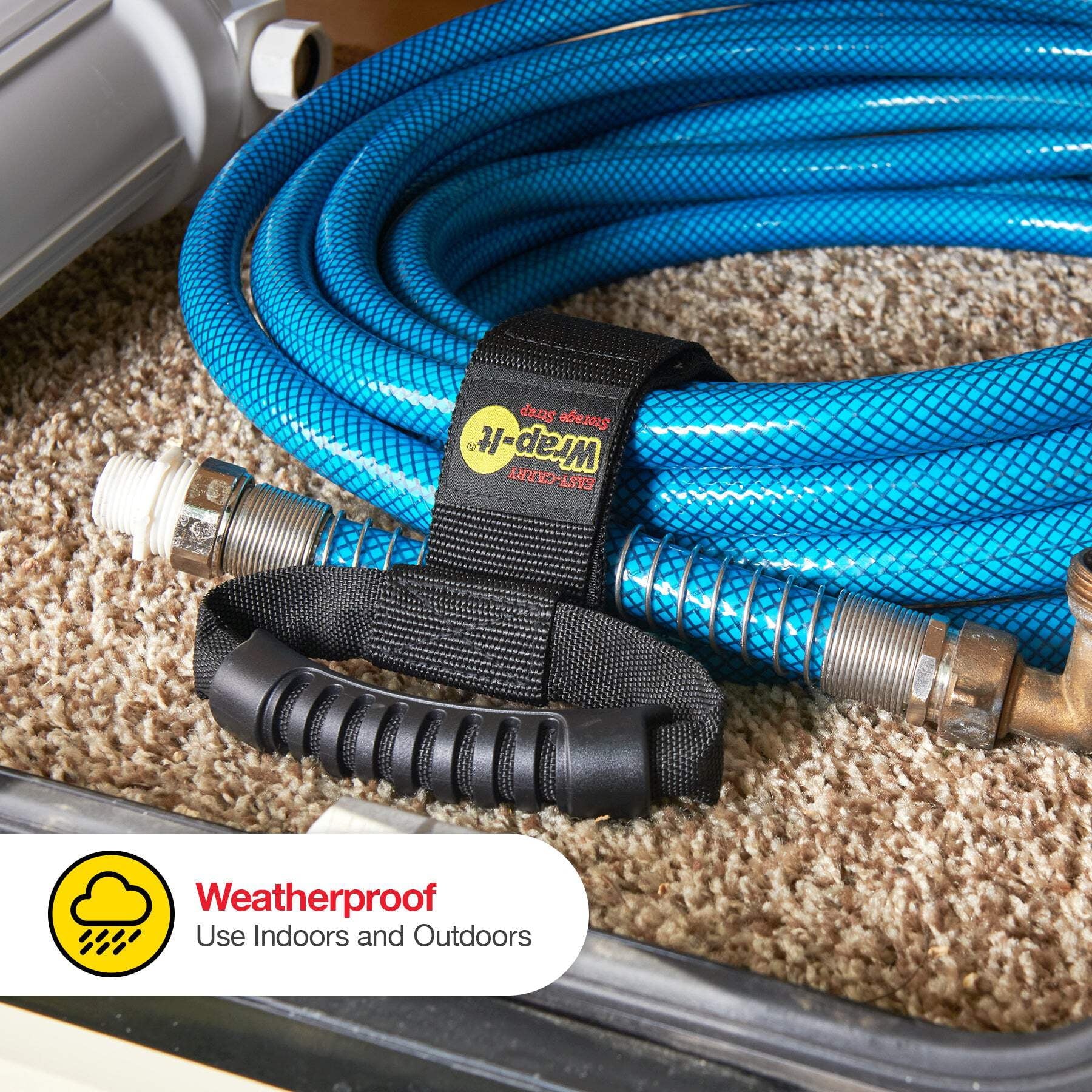 Easy-Carry Straps - 17" (3-Pack) Black with Grommet - Extension Cord Organizer with a Handle for Cable and Hose Storage - Image 5