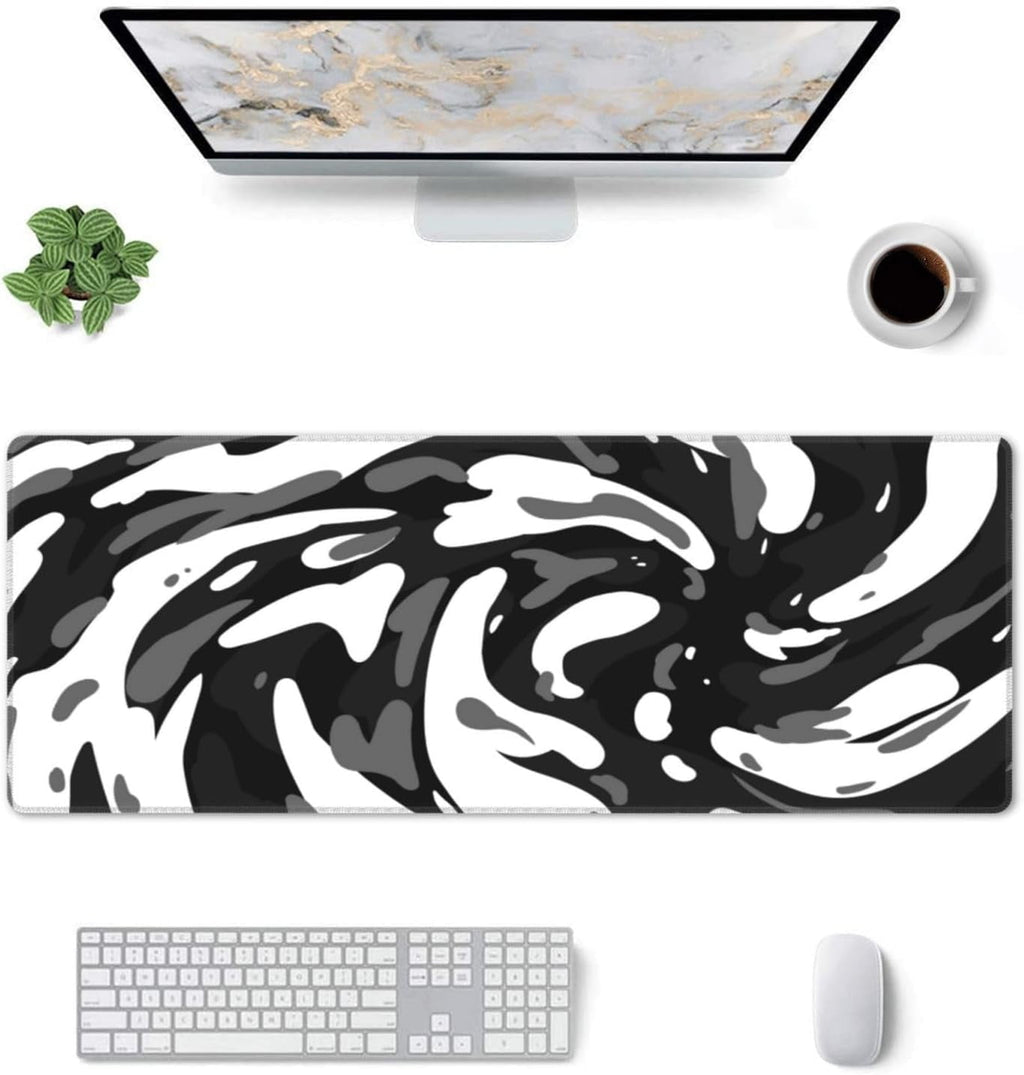 Black White Topographic Mouse Pad XL Large Gaming Mousepad Extended Desk Mats Non Slip Rubber Base Desktop Mat for Work Game Office Home 31. - Image 6