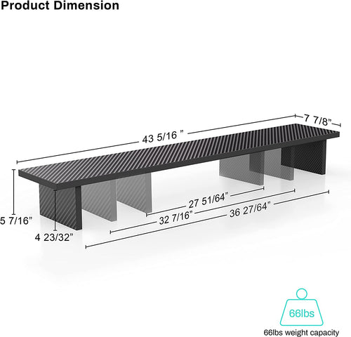 Adjustable , Carbon Fiber Computer Riser for PC Laptop Desktop Organizer (Black) - Image 2