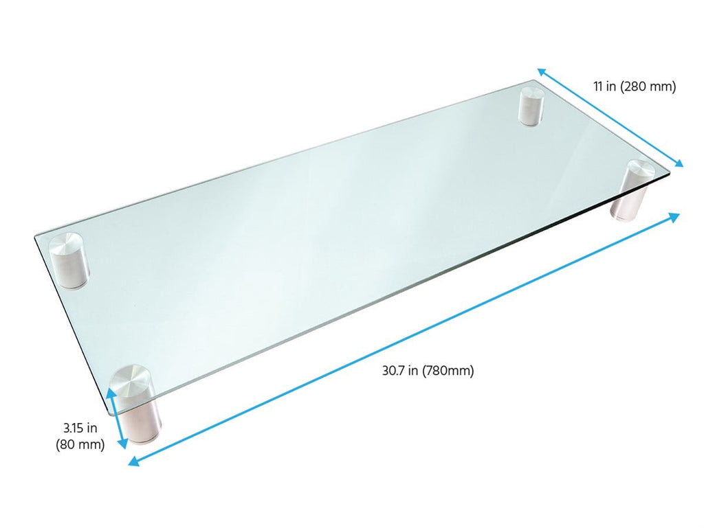 Multimedia Riser Desktop Monitor Stand - Clear Glass, Large 30.8 x 11 Inches - Collection - Image 5