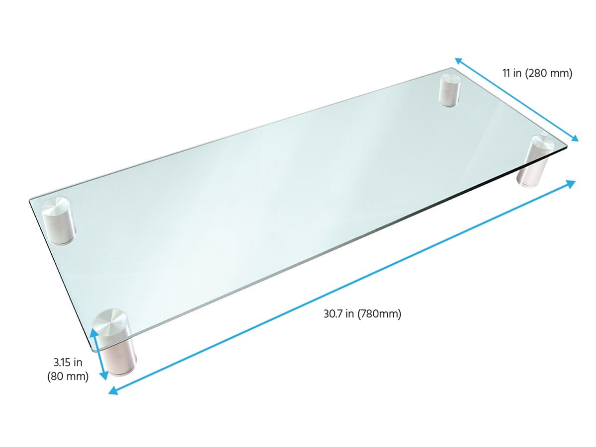 Multimedia Riser Desktop Monitor Stand - Clear Glass, Large 30.8 x 11 Inches - Collection - Image 5