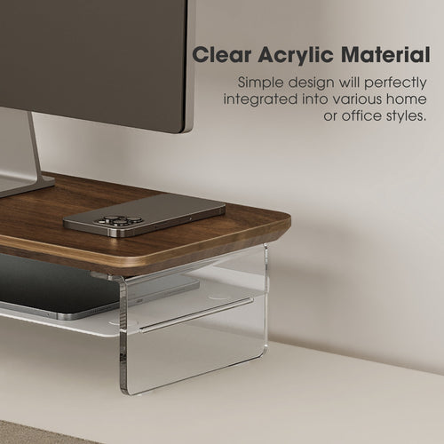 Acrylic Monitor Stand Riser, 23.6 Inches Acrylic Clear Monitor Stand - Image 2