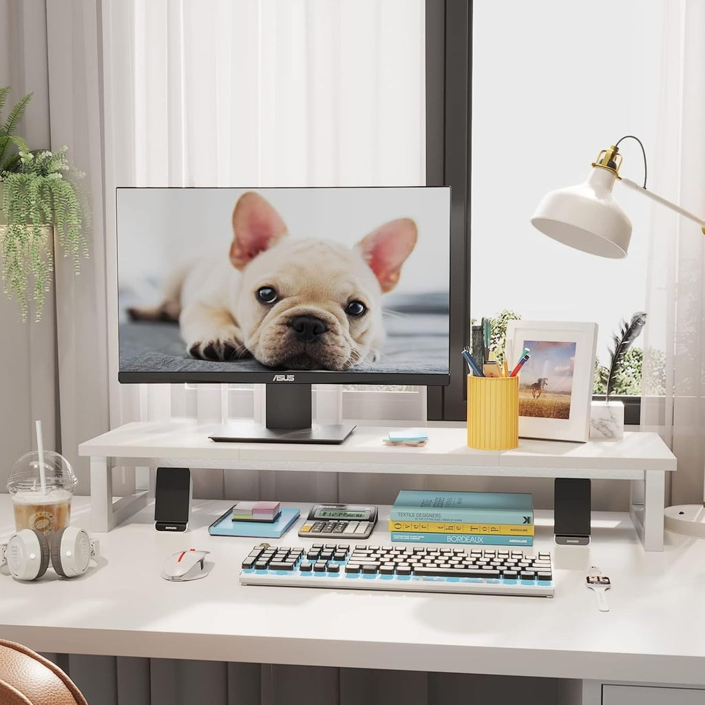 Riser, 39Inch Large s for 2 s, Computer , Wooden Desktop Oraganizer Shelf for Office Desk Computer,Laptop,TV - Image 6