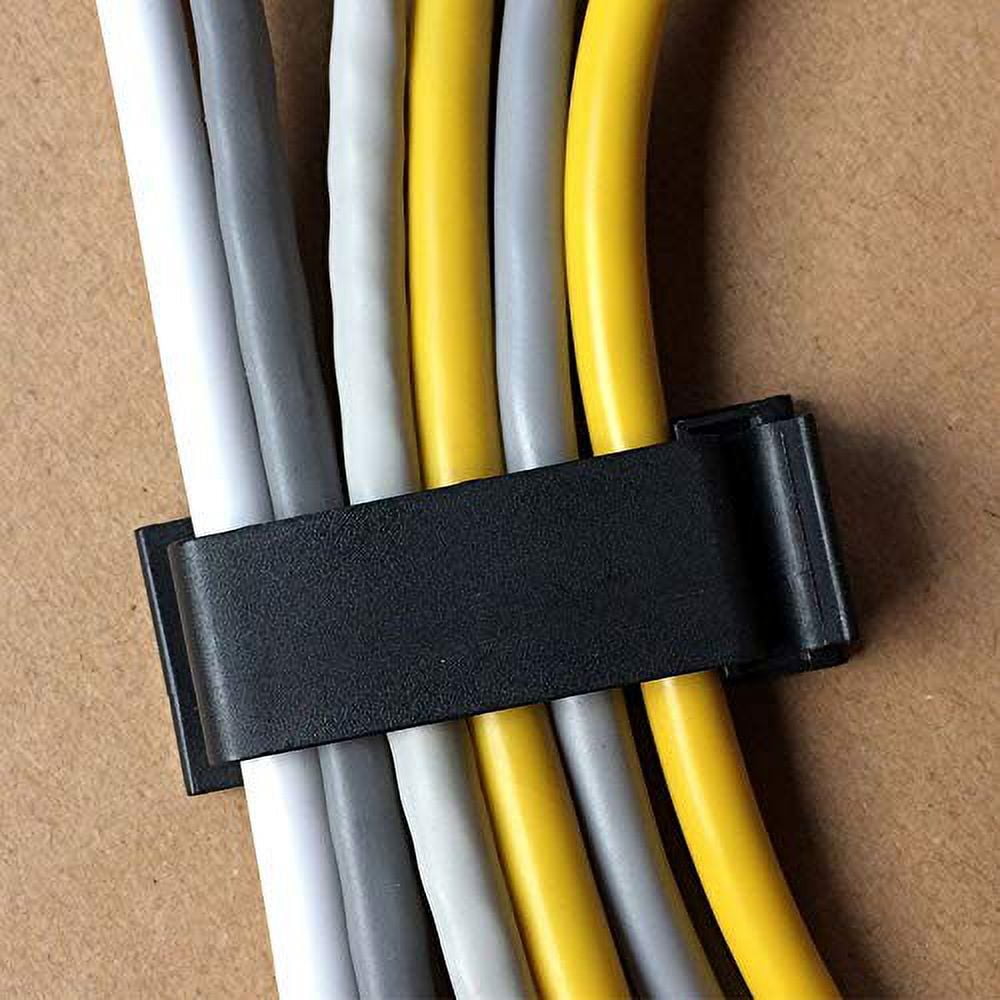 SOULWIT 50Pcs Self Adhesive Cable Management Clips, Cable Organizers Wire Clips Cord Holder for TV PC Ethernet Cable Under Desk Home Office - Image 2