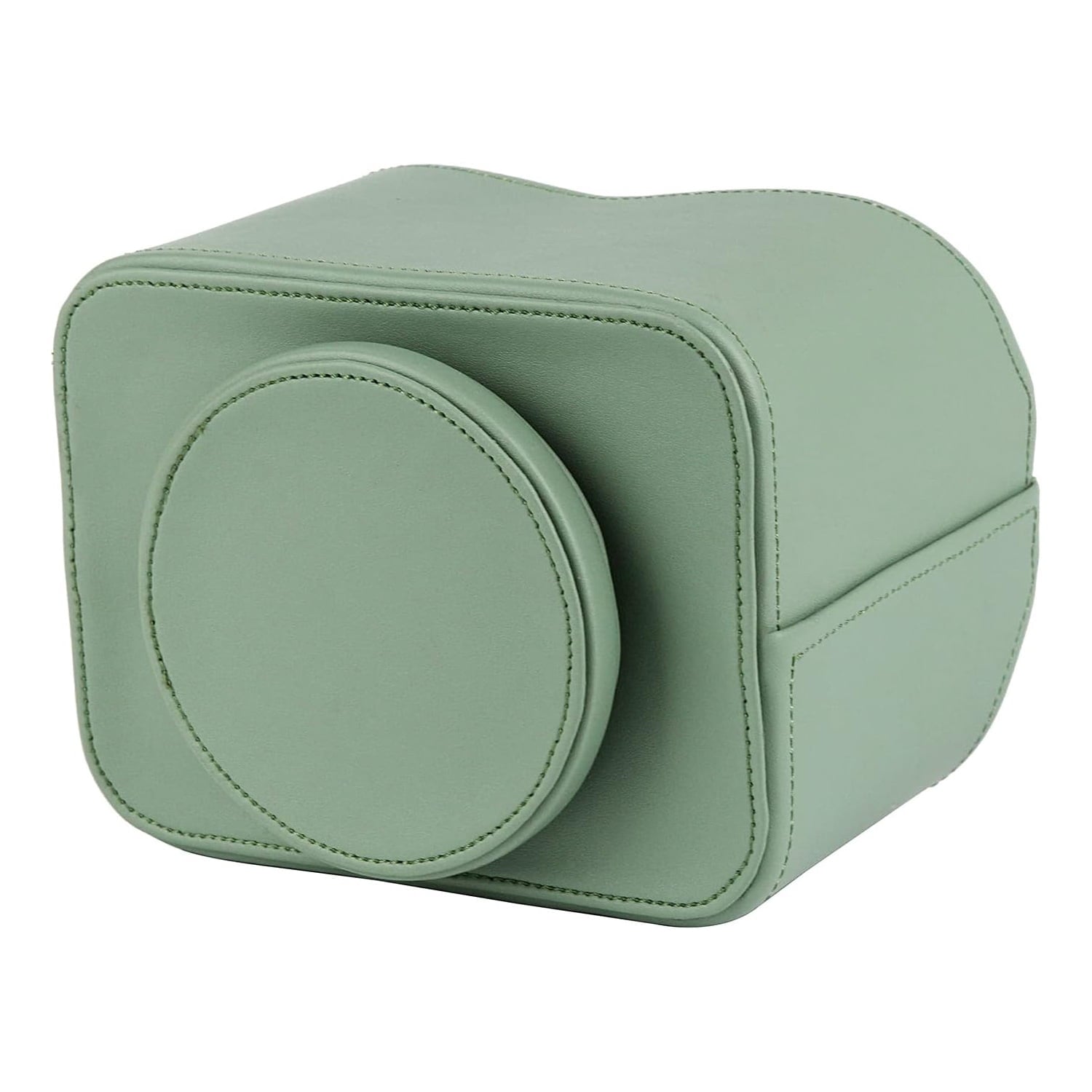 HofferRuffer Remote Control Holder, 360 Degree Spinning, PU Leather Desk Organizer, 5 Compartments Storage (Light Green) - Image 6