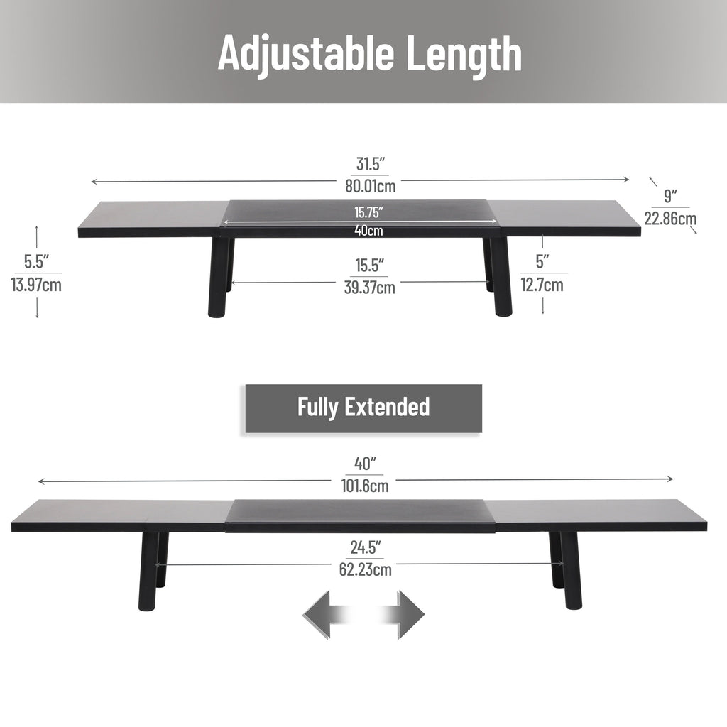 Extendable Monitor Stand, Adjustable Desktop Riser for Dual Monitors, Printers, Laptops, TV, 31.540 Inch Width, 88 lb... - Image 3